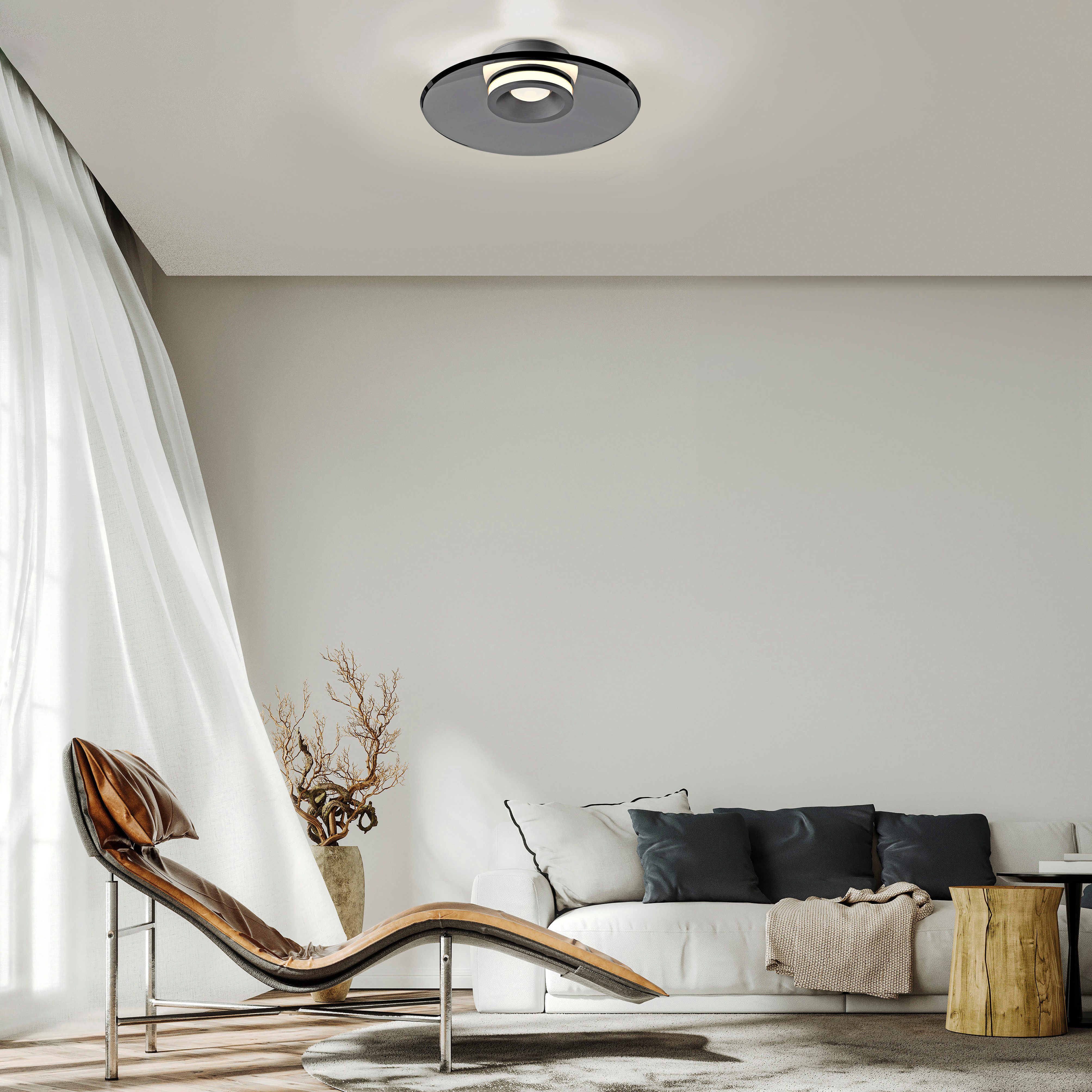 Neuhaus PURE LED Deckenleuchte PURE Moon, LED fest integriert, Warmweiß, Dimmfähig über separaten Dimmer
