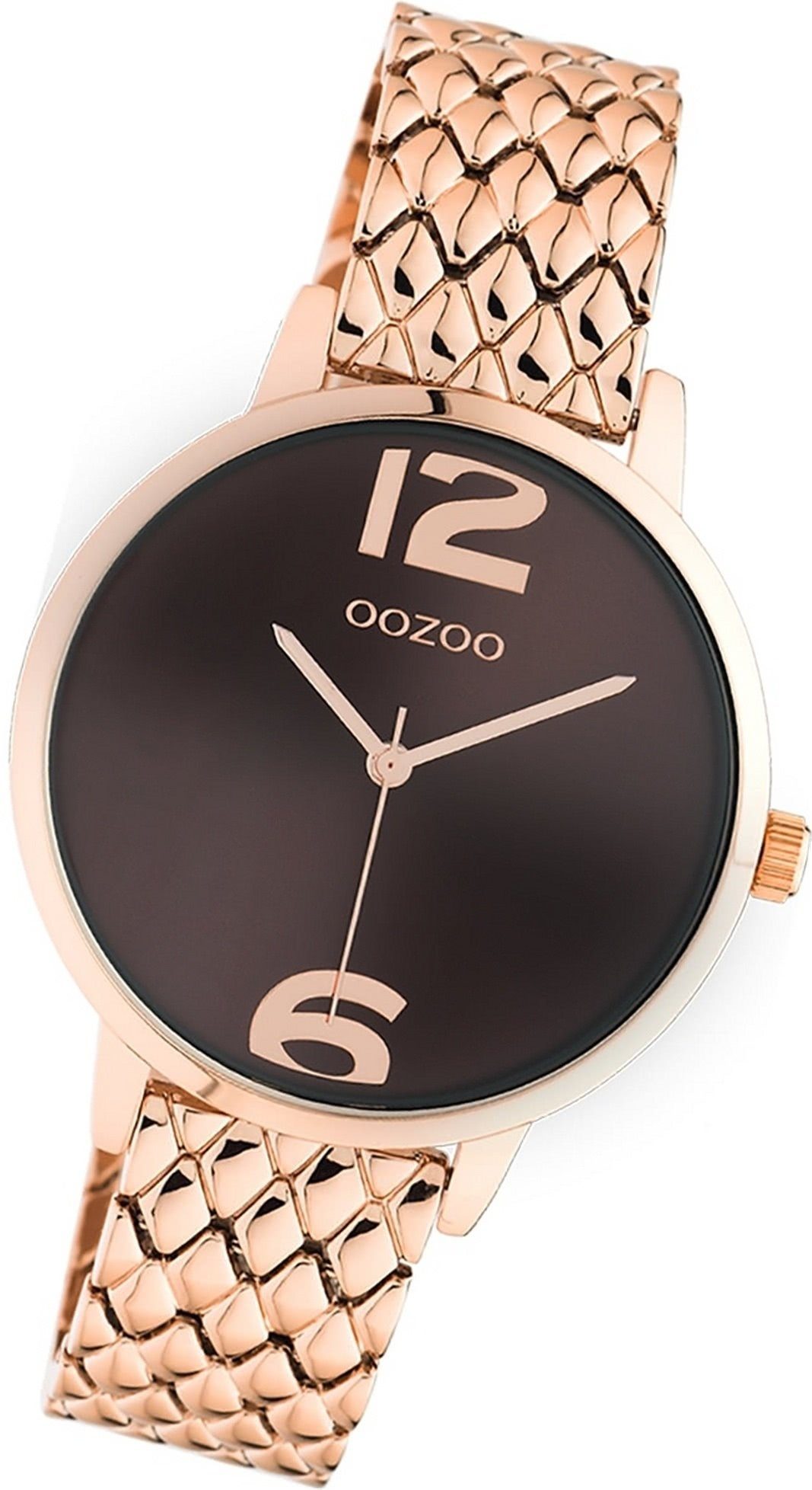 OOZOO Quarzuhr Oozoo Edelstahl Unisex Uhr 10924 Analog, Damen, Herrenuhr  Edelstahlarmband roségold, rundes Gehäuse, (ca. 38mm)