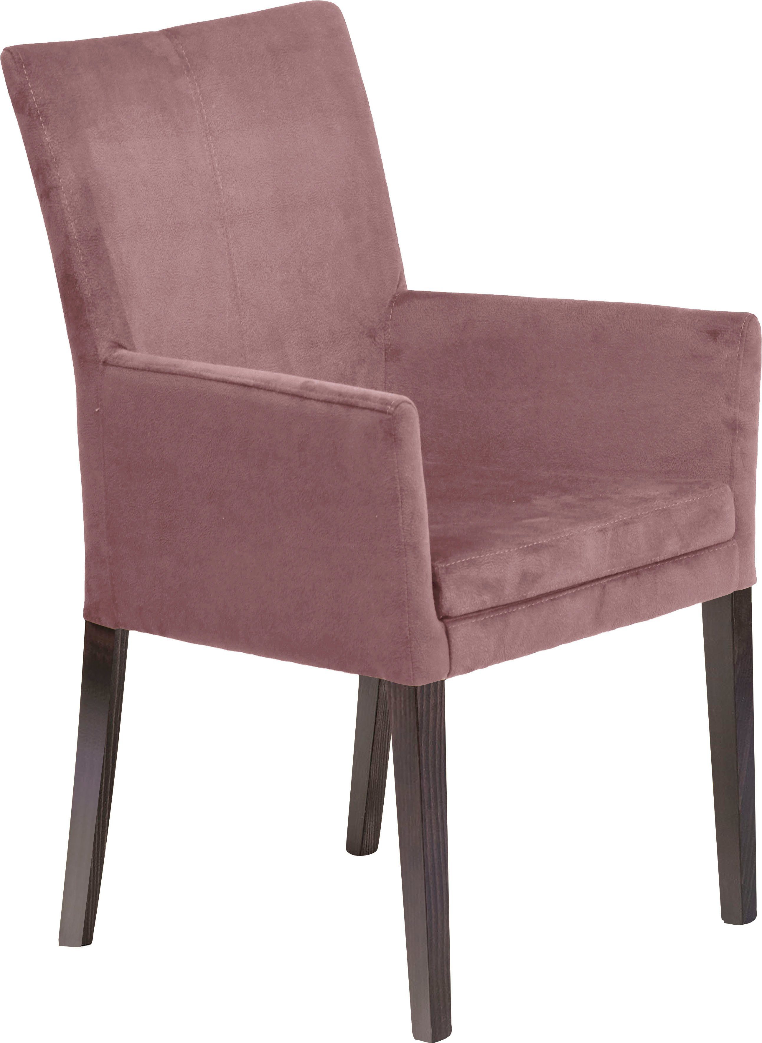 Home affaire Armlehnstuhl Aspen, Beine aus massiver Buche, wengefarben lackiert | Stühle