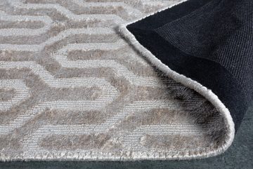 Teppich ELEGANCIA 230x160cm beige, riess-ambiente, Höhe: 10 mm, Wohnzimmer · Viskose · handgewebt · geometrische Muster · Scandinavian