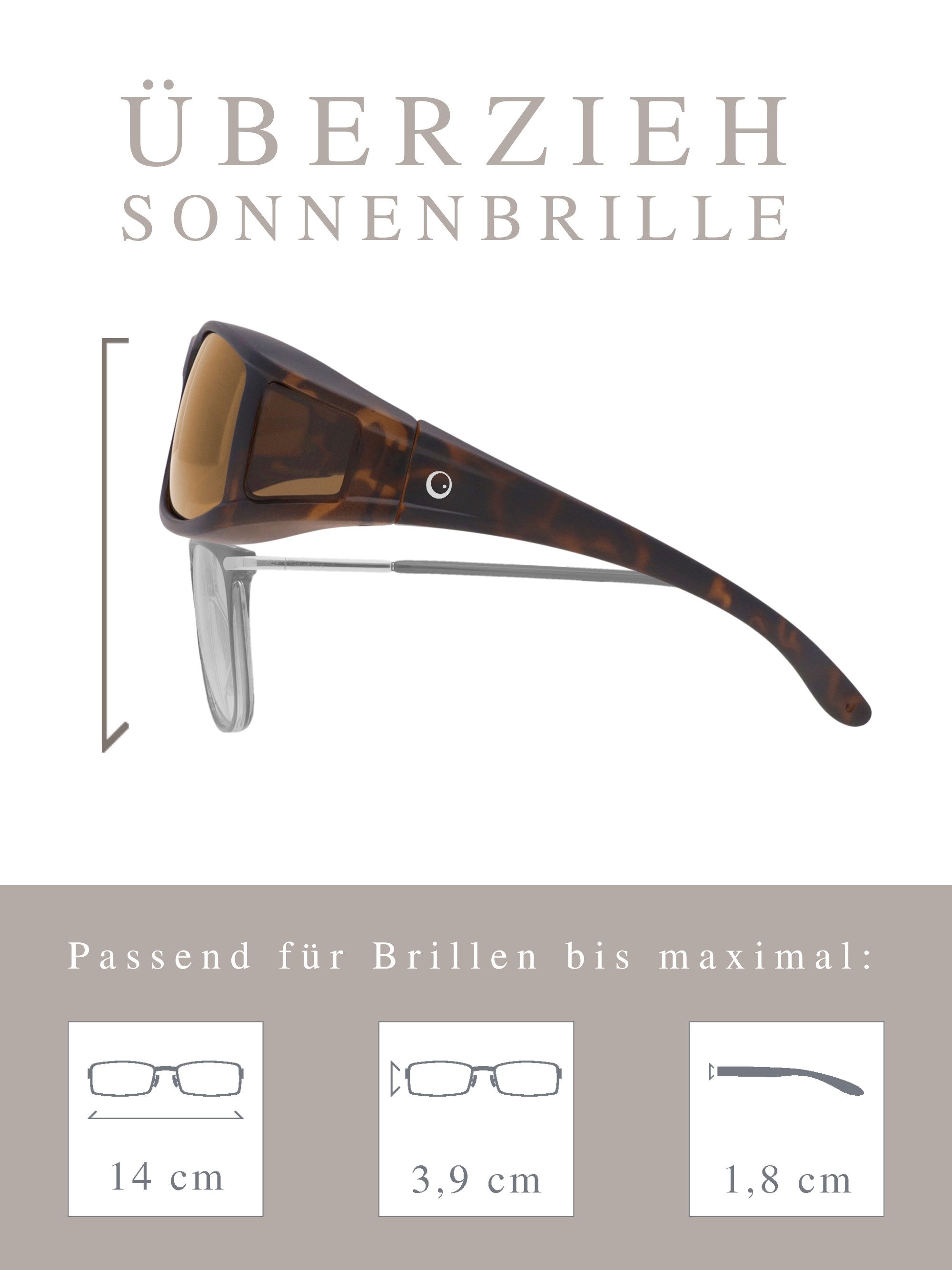 ActiveSol Sonnenbrille Überzieh-Sonnenbrille Classic, Herren polarisierte, UV-Schutz, Mit Seitenfenster