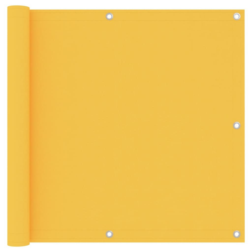 furnicato Balkonsichtschutz Balkon-Sichtschutz Gelb 90 x 500 cm aus PU-beschichtetem Oxford-Gewebe (1-St) UV-beständige Sichtschutzmatte mit Ösen und 24 m langem PE-Seil