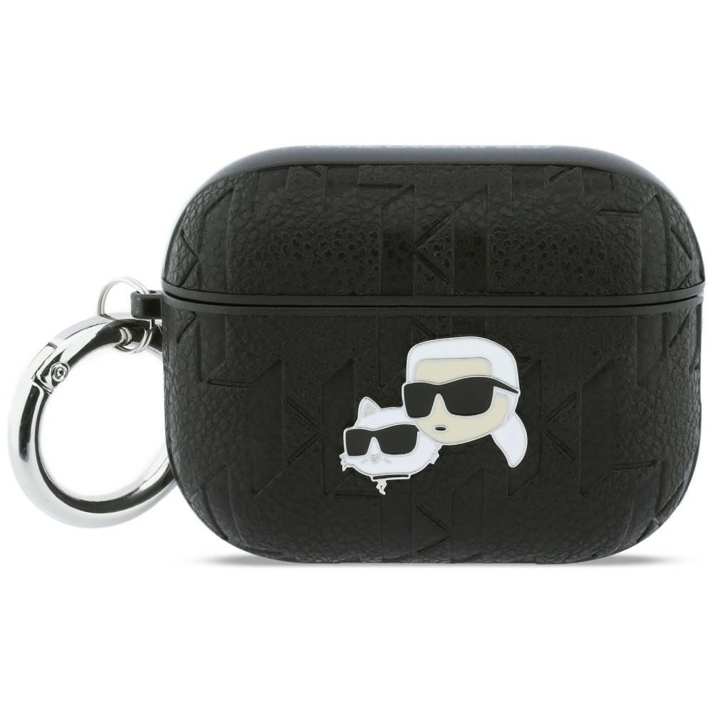 KARL LAGERFELD Kopfhörer-Schutzhülle Case AirPods Pro 3 Kunststoff schwarz Logo Katze Metall, Kantenschutz