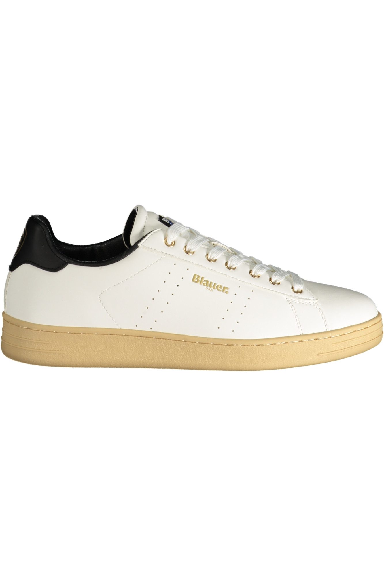 Blauer Sneaker Weißer Herrensneaker mit Kontrastdetails und