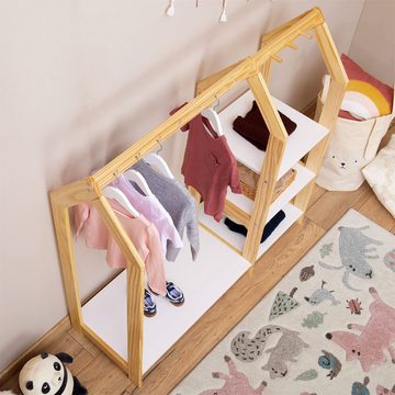 IDIMEX Kinderkleiderschrank Kinder Kleiderständer Kindergarderobe kinderkleiderschrank natur weiß