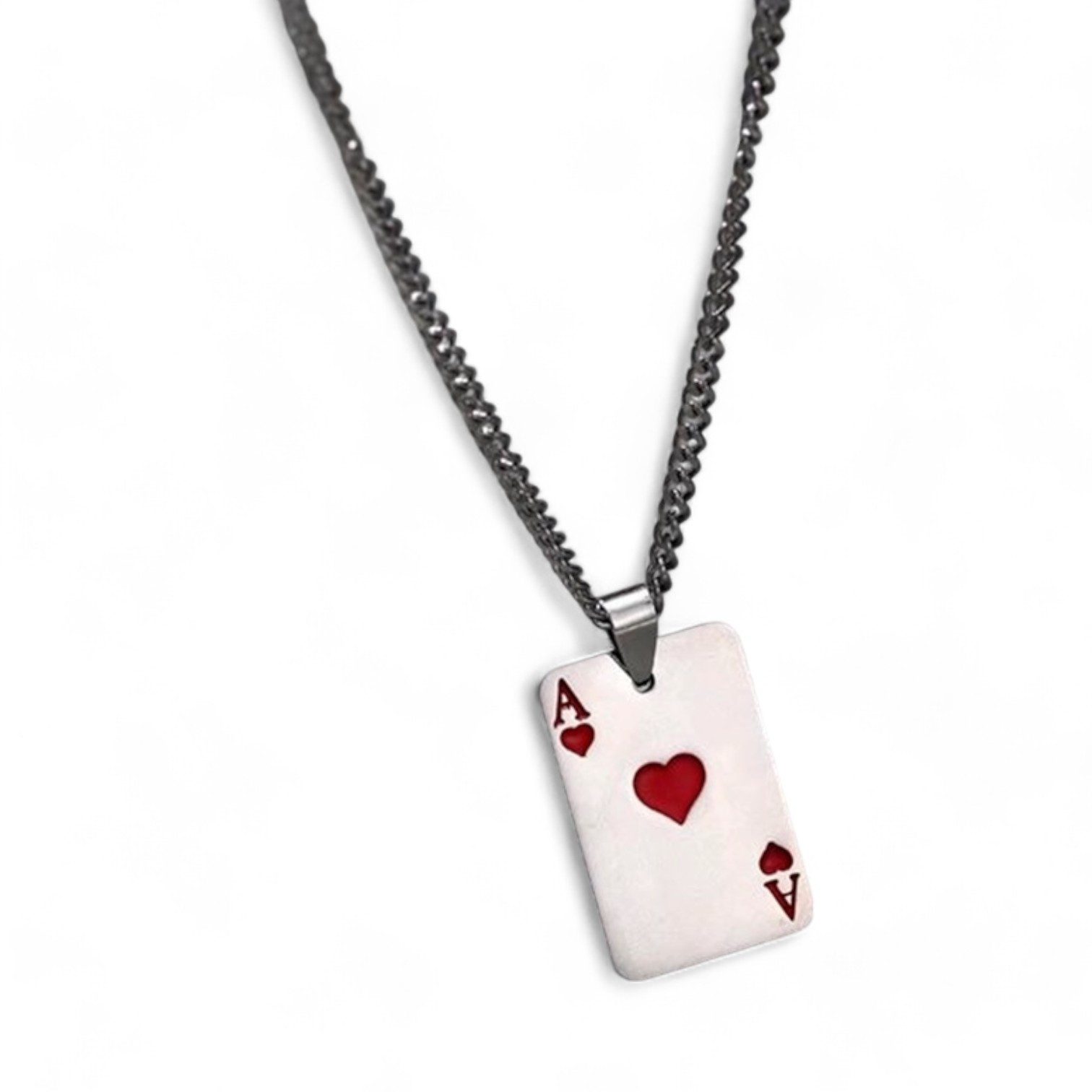 Eyecatcher Edelstahlkette Hip Hop Poker Halskette günstig online kaufen