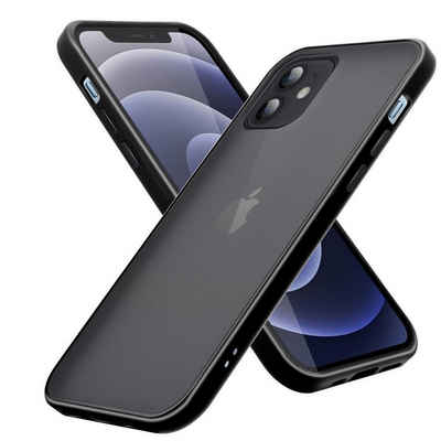 Cadorabo Handyhülle Hybrid Matt Apple iPhone 12 / 12 PRO, Handy Schutzhülle - Hülle - Ultra Slim Hard Cover Case - Bumper