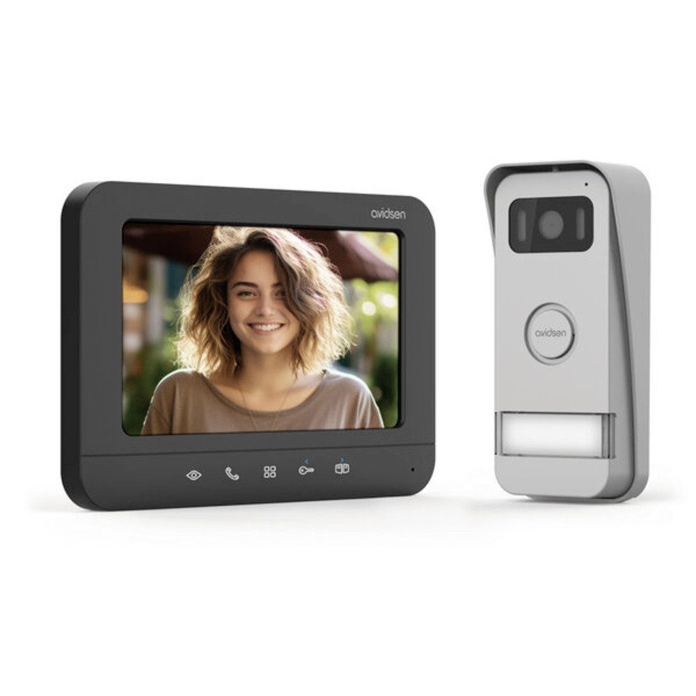 Avidsen Gegensprechanlage Avidsen PRIMA Video-Türsprechanlage Kabelgebunden Komplett-Set Schwa
