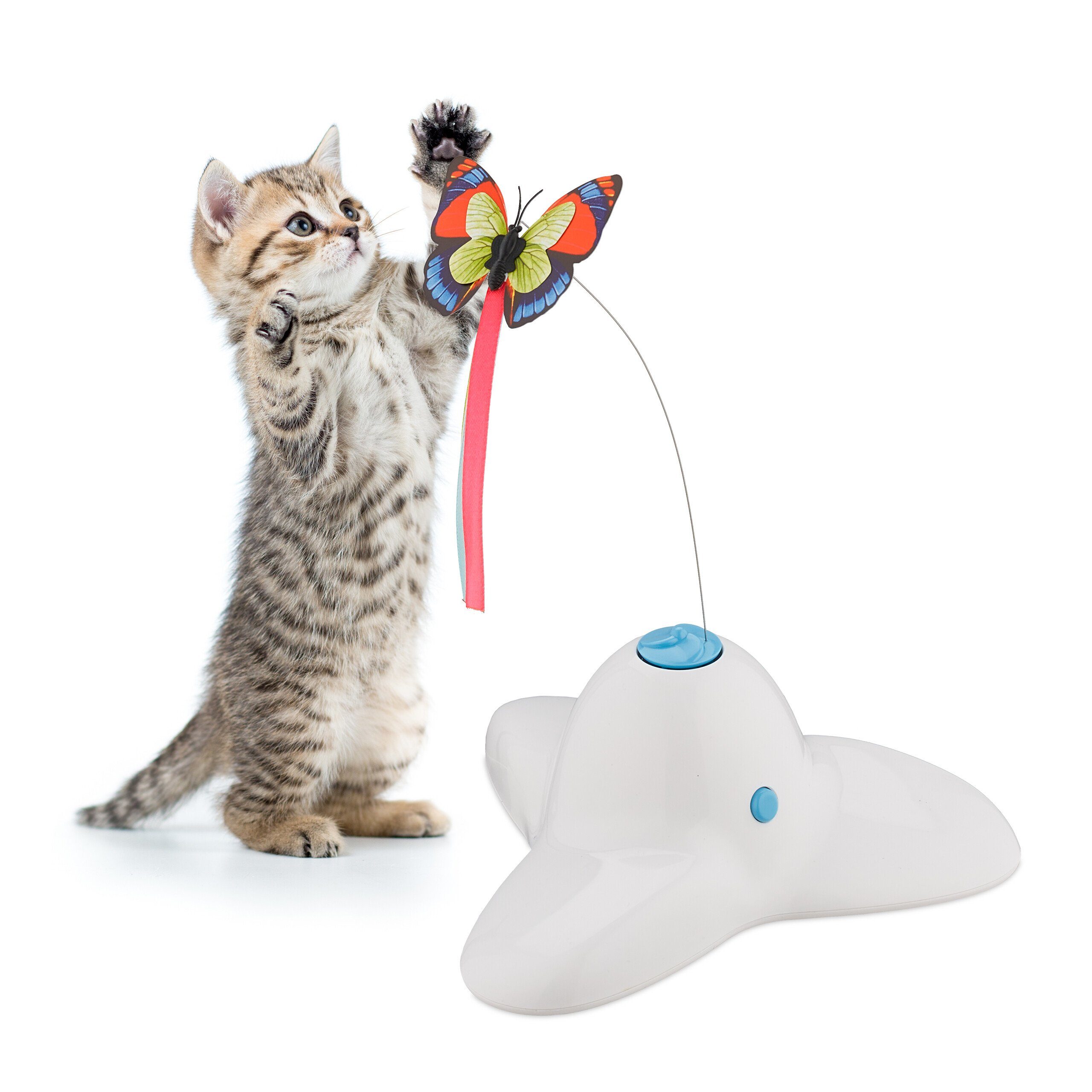 relaxdays Tier-Intelligenzspielzeug Katzenspielzeug mit Schmetterling, Kuns günstig online kaufen