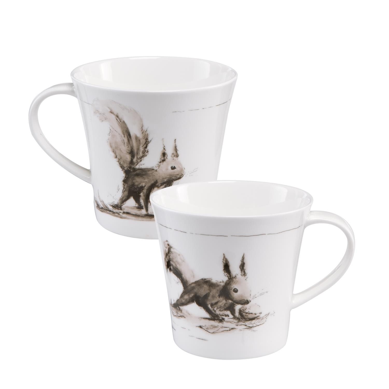 Goebel Tasse, Porzellan, Spülmaschinengeeignet, Weiß, Eichhörnchen, H: 9.5cm