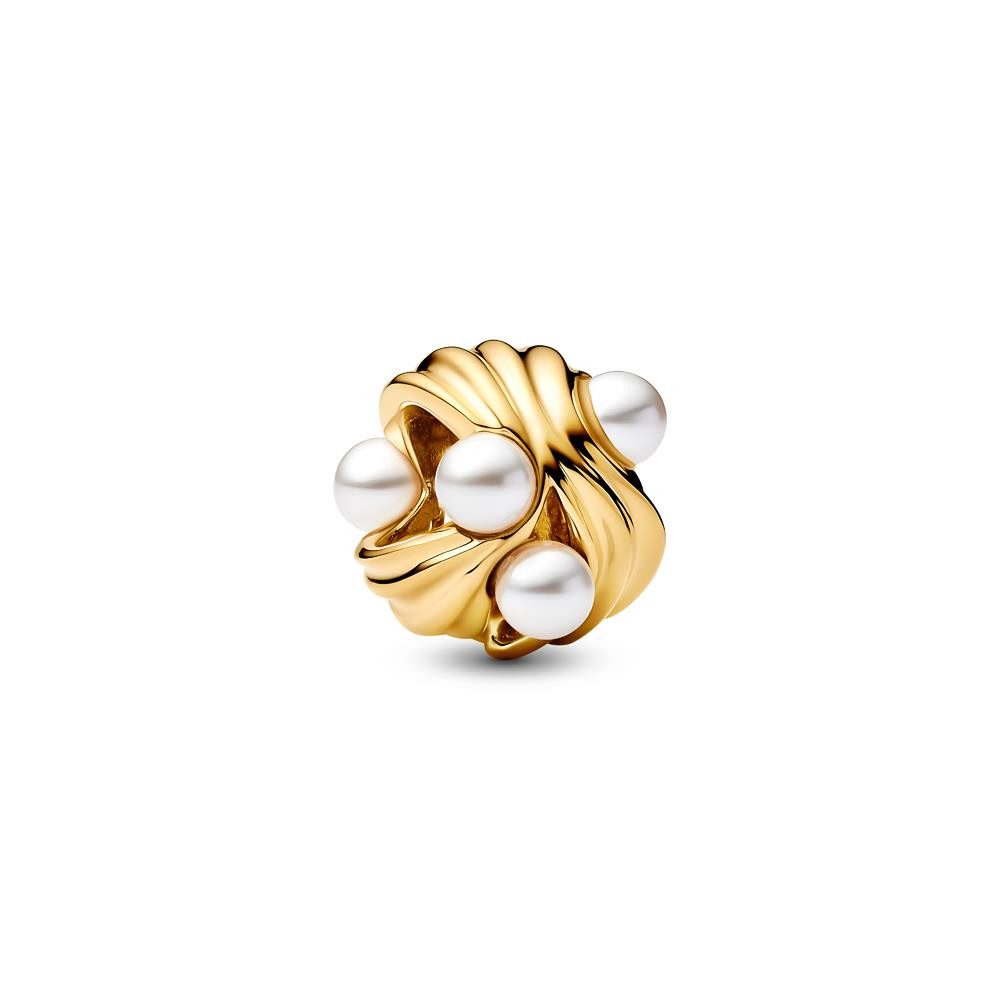 Pandora Charm-Einhänger Slide-Charm Moments, vergoldet, Kunstperlen von PANDORA