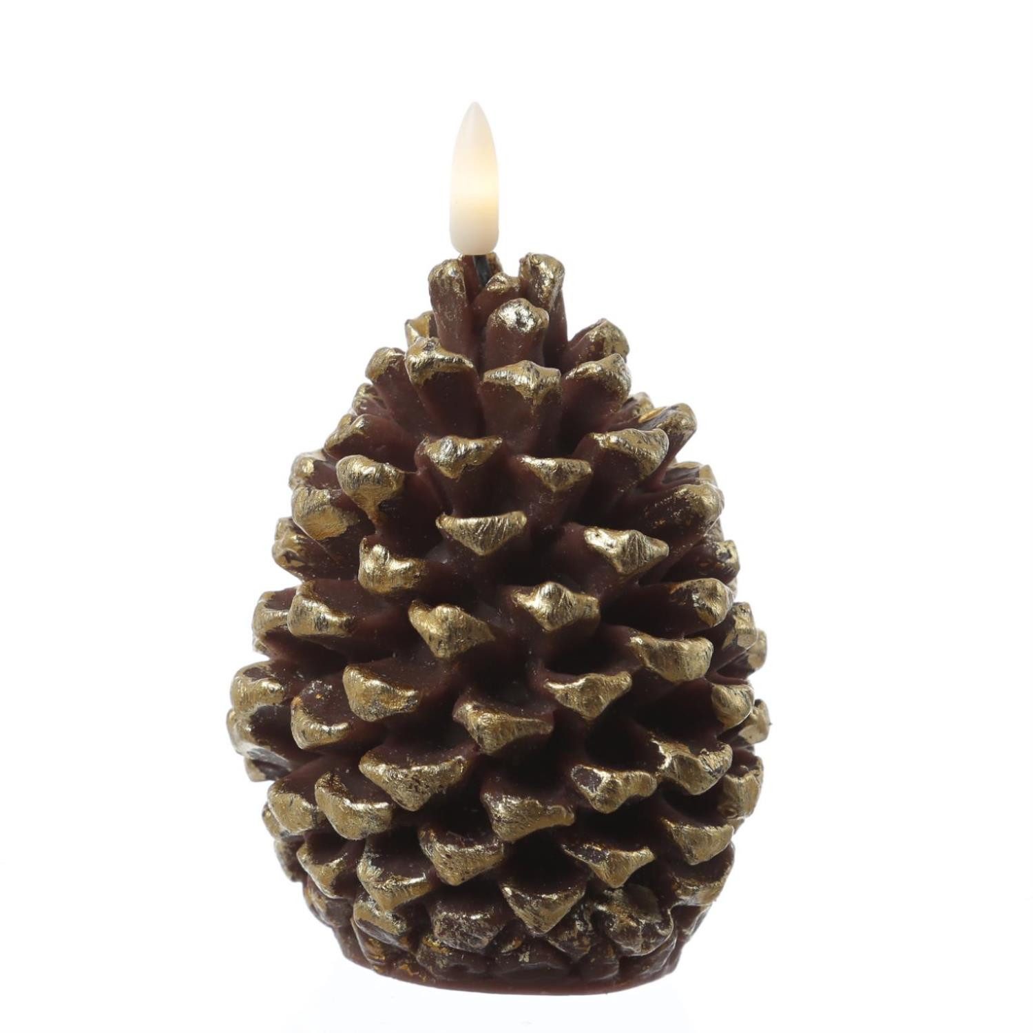 MARELIDA LED-Kerze Tannenzapfen Echtwachs Zapfenform Weihnachtsdeko günstig online kaufen