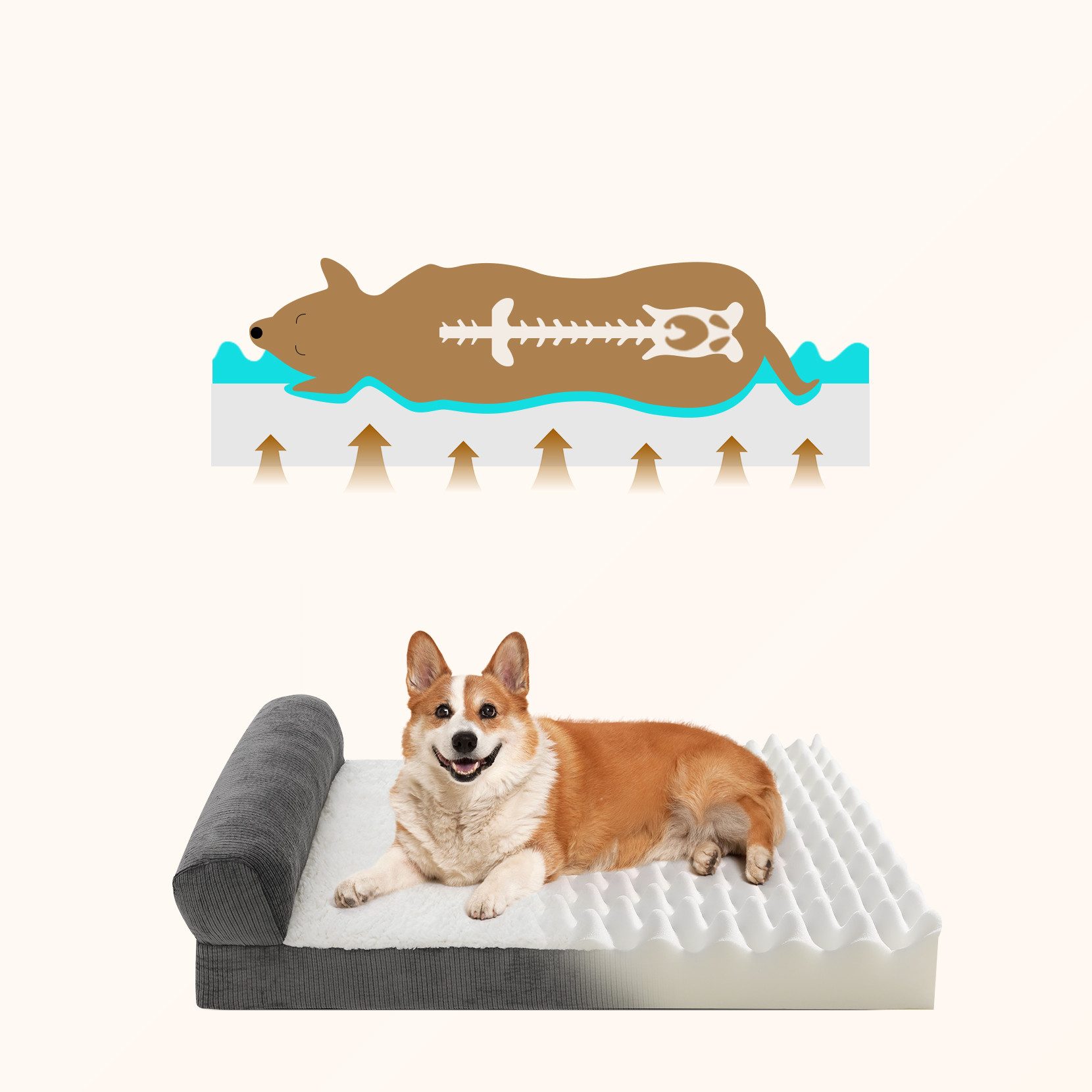 OUNUO Tierbett bequemes und weiches Hundebett mit abnehmbarem Stoffbezug günstig online kaufen