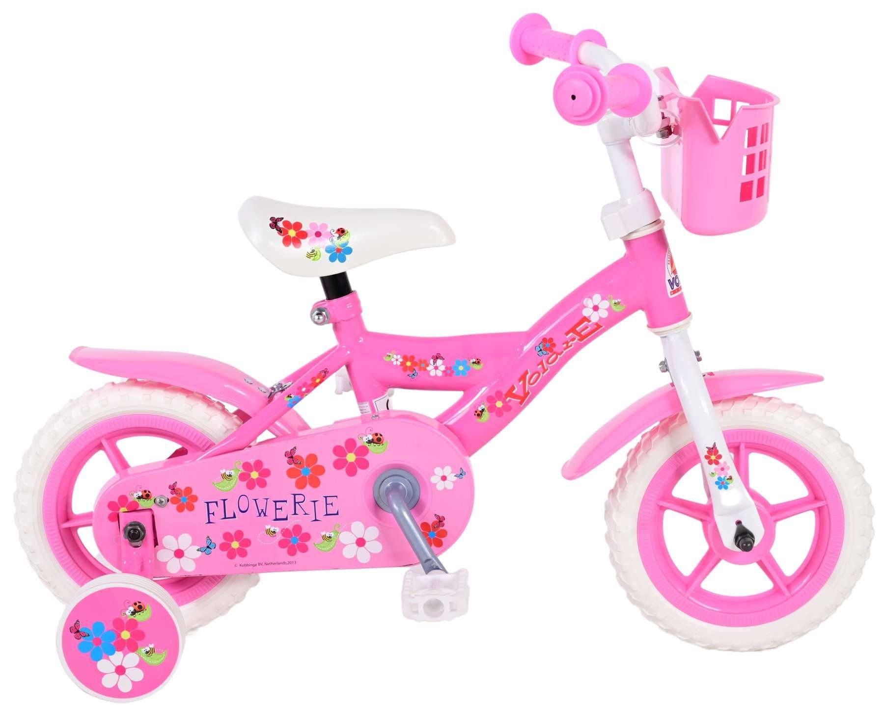 LeNoSa Kinderfahrrad 10 Zoll Flowerie Fahrrad für Mädchen
