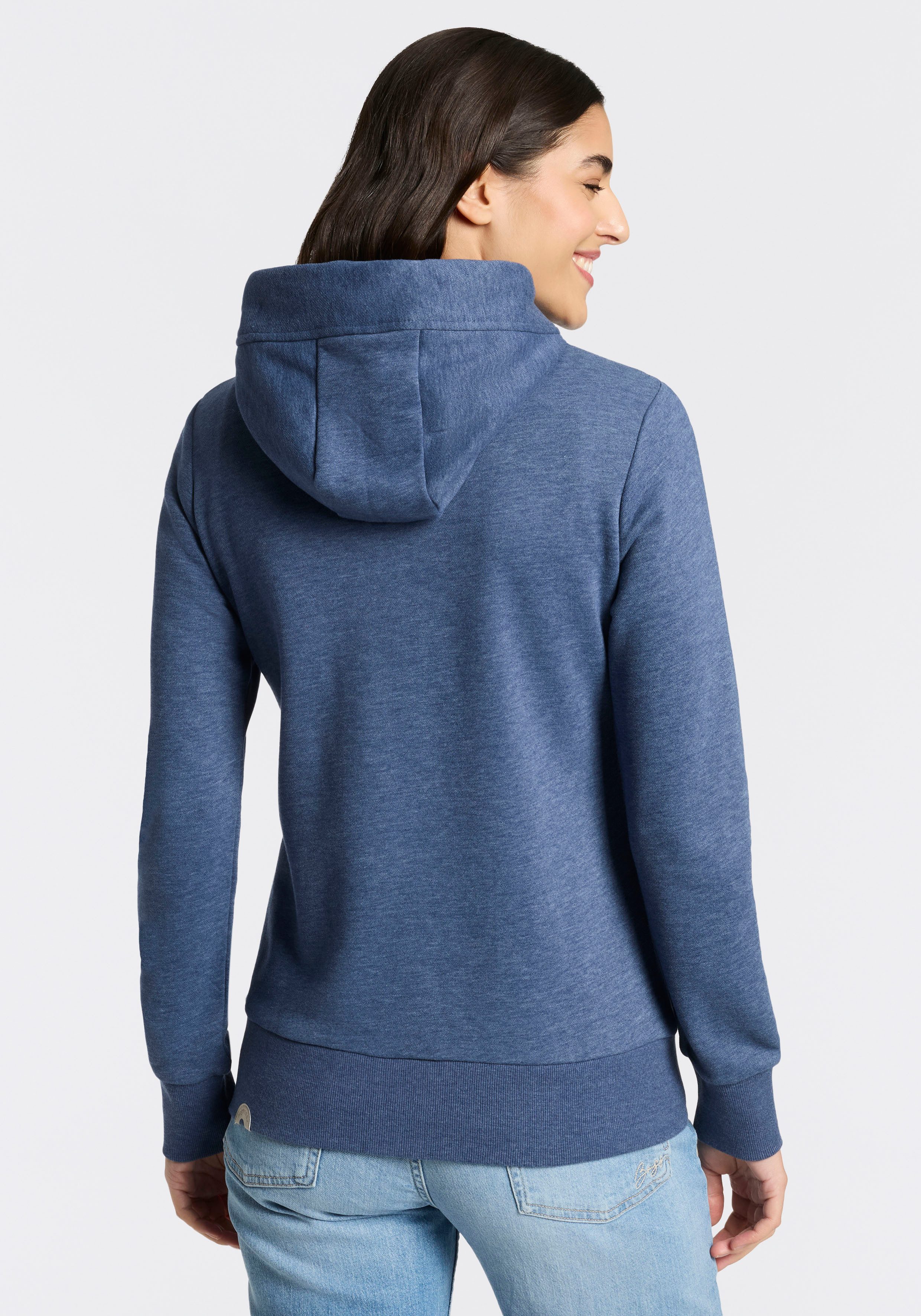 Ragwear Kapuzensweatjacke NESKIA ZIP A O mit Kordelzug und Logo am Ärmel