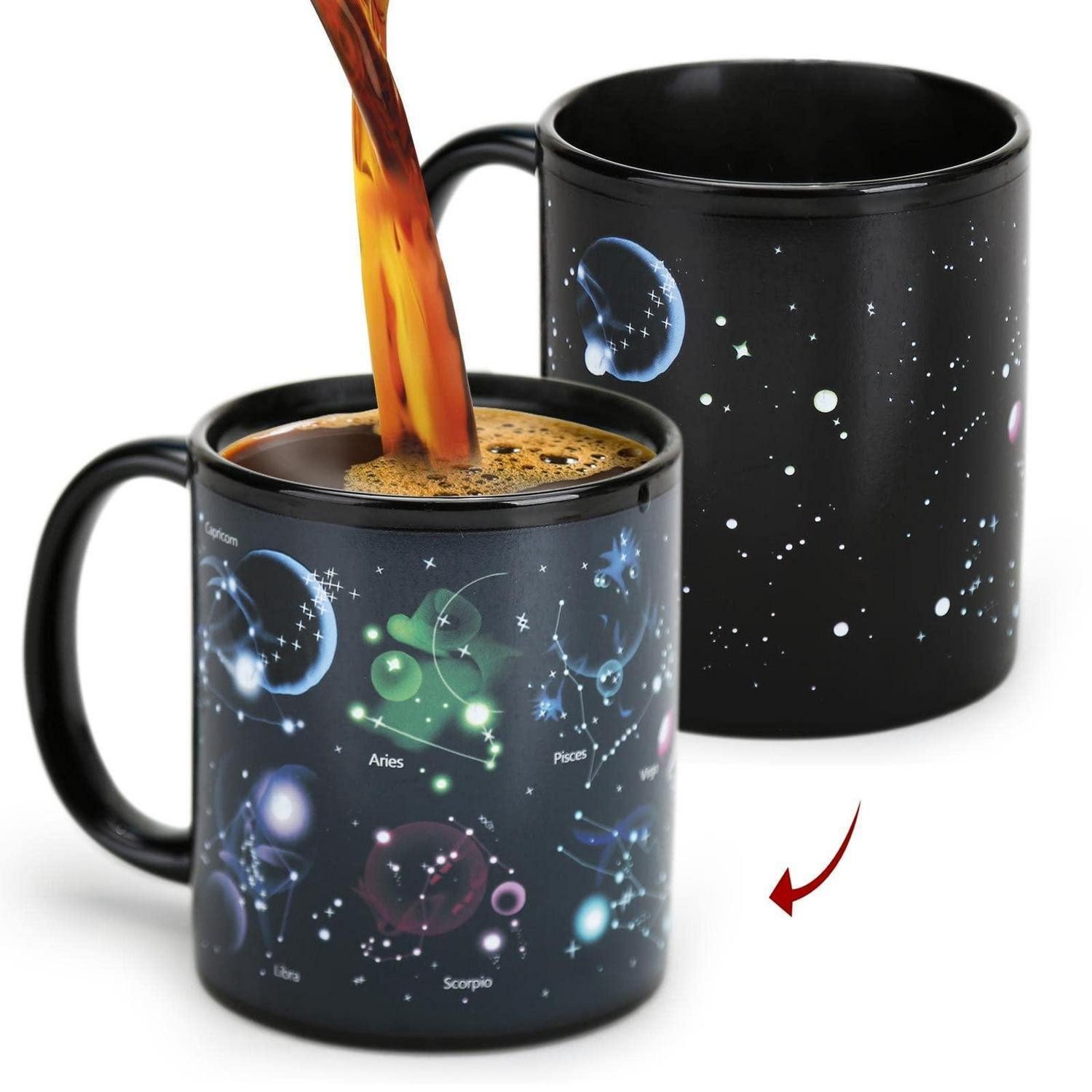 LuxusKollektion Tasse Farbwechseltasse 325ml Sternbild Design, Keramik