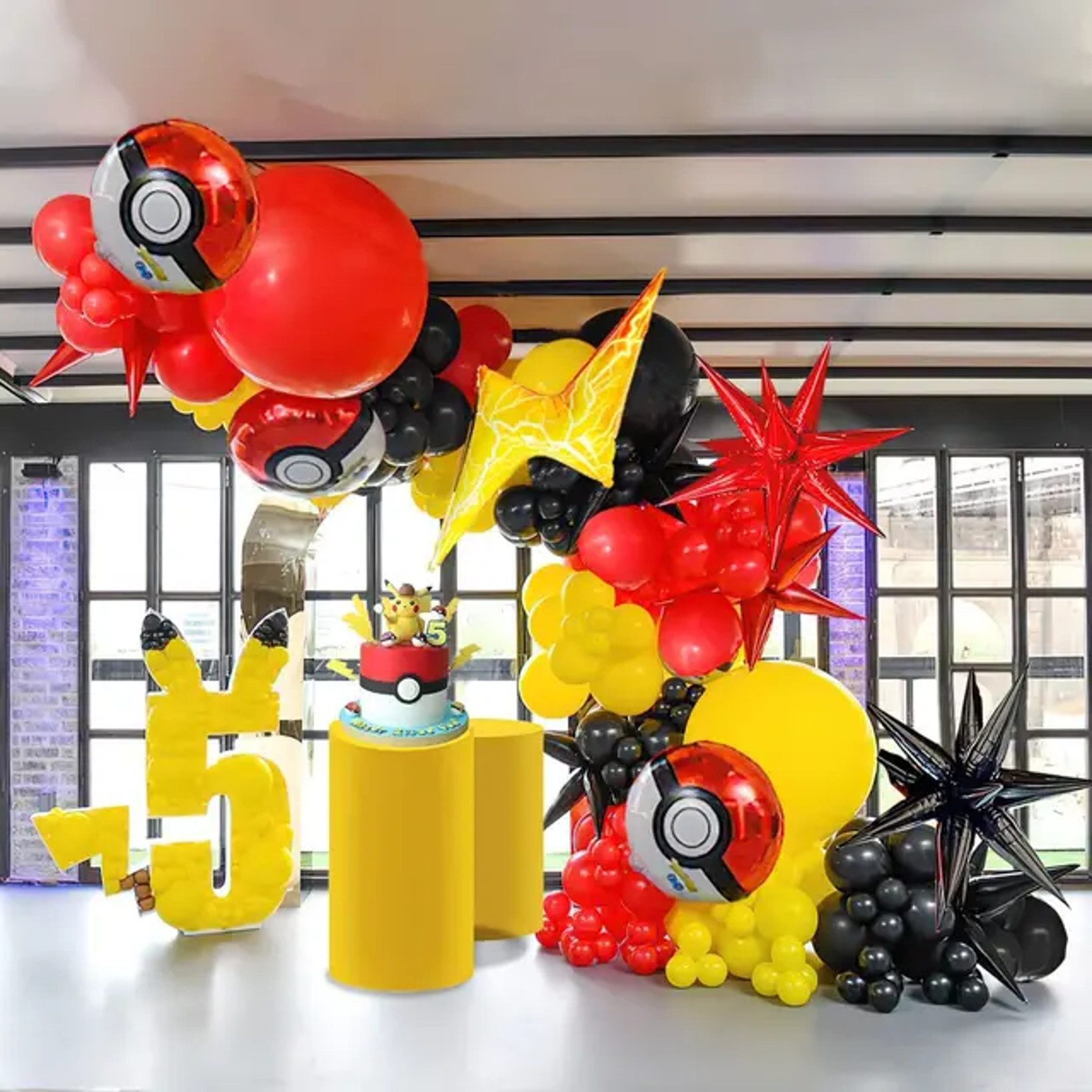Party Flamingo Aufblasbares Partyzubehör XXL Girlande Pokemon Pikatchu Party Set Deko Kindergeburtstag