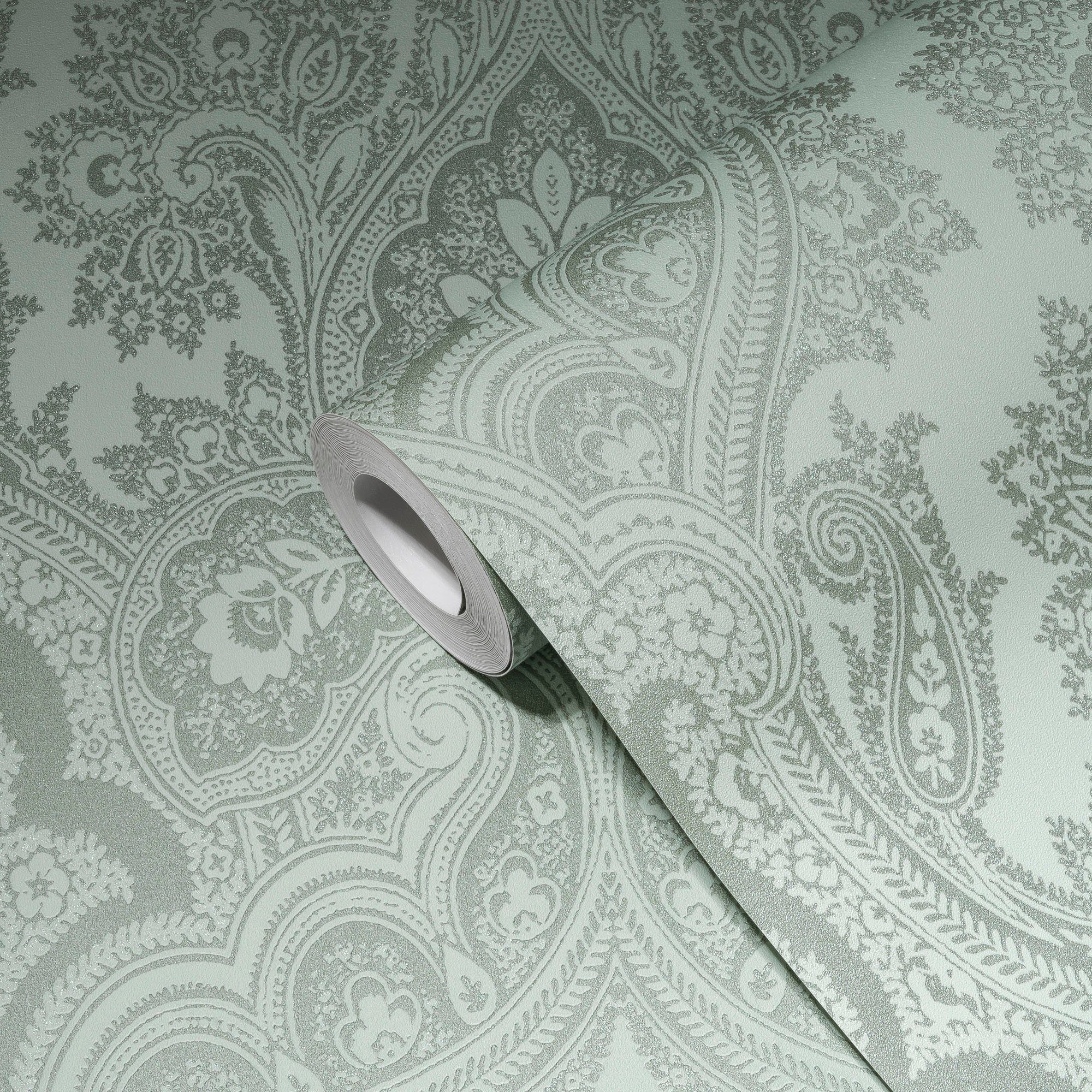 living walls Vliestapete My Home My Spa, glatt, Glitzermuster, Barock, ornamental, Barock Tapete Ornament Muster glitzernd Hintergrund matt glatt Vlies