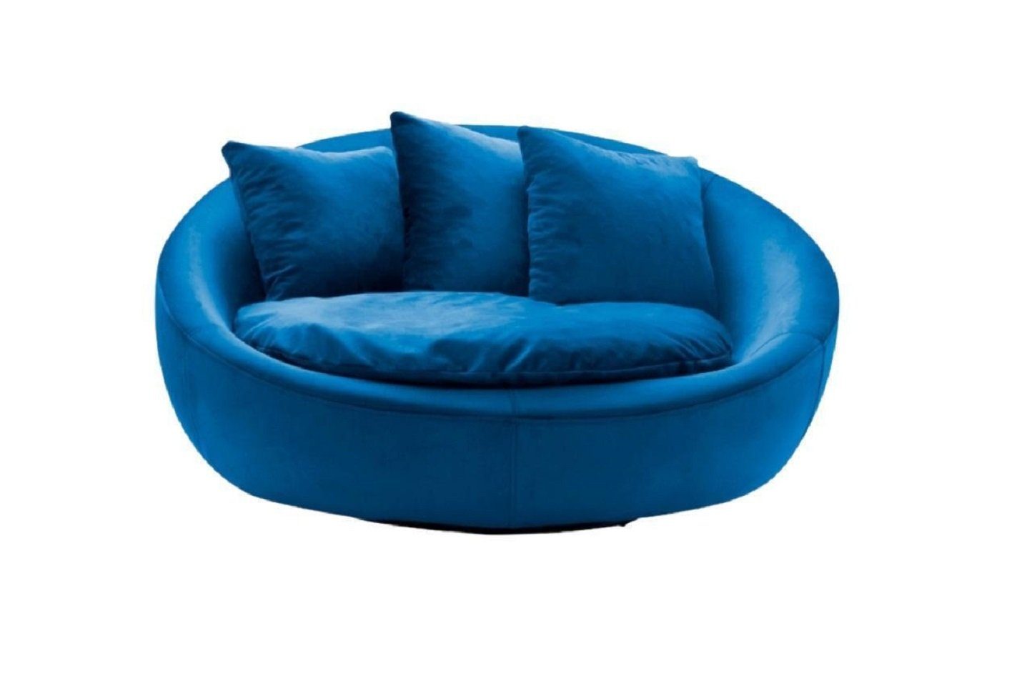 JVmoebel Sessel Großer Lounge Club Big Sessel Einsitzer Couch Sofa 124x105cm Blau | Einzelsessel