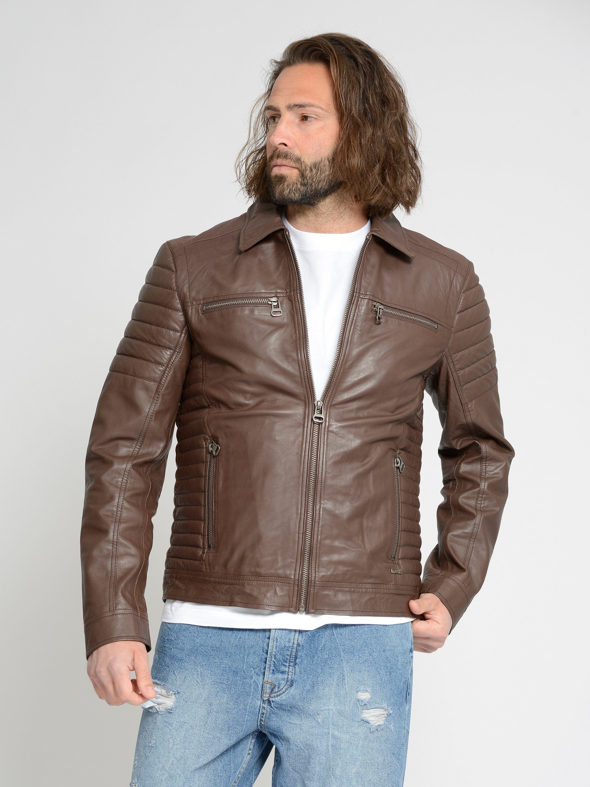 Maze Lederjacke William brown