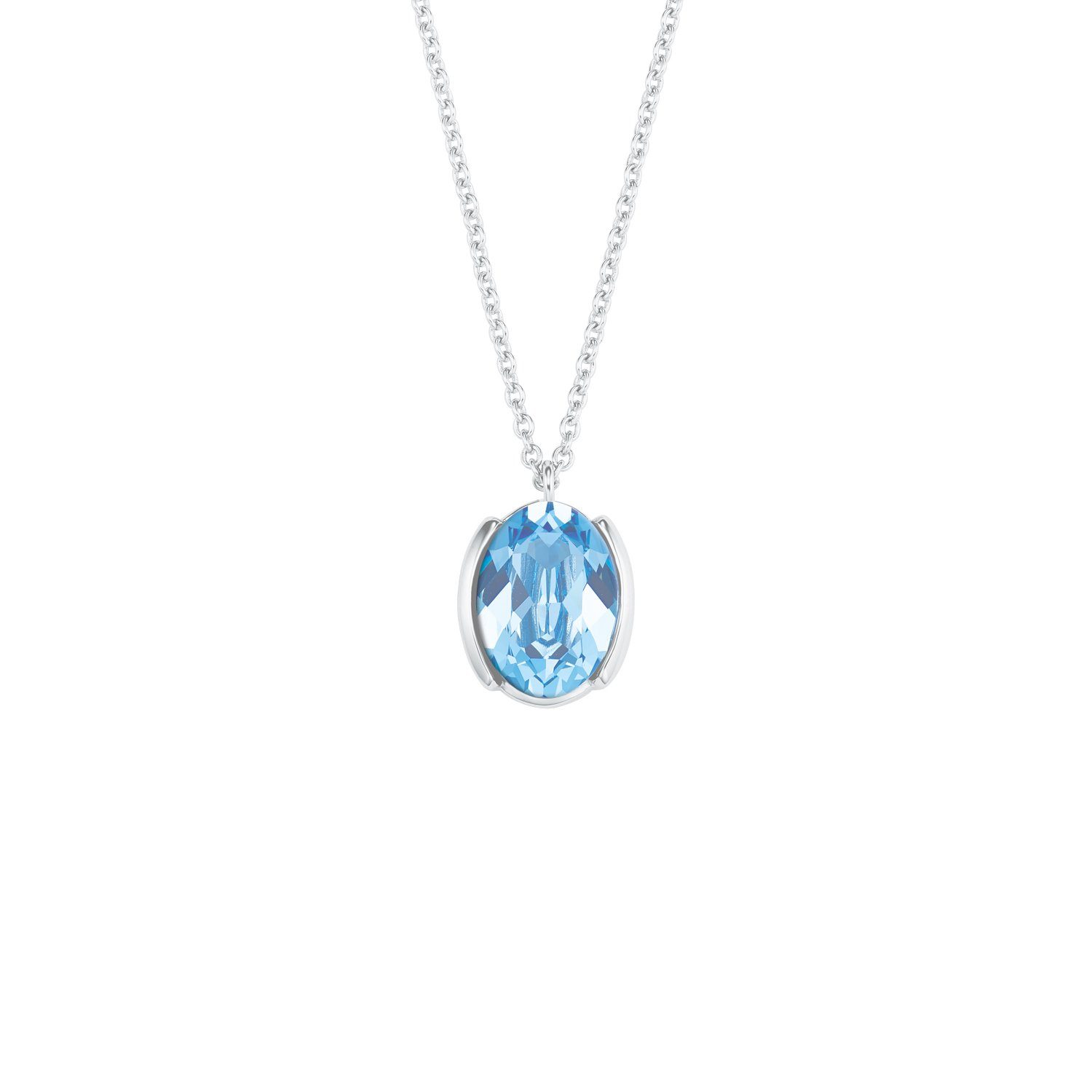 Amor Silberkette »für Damen, Sterling Silber 925, Kristallglas« (1-tlg.,  Kette mit Anhänger)
