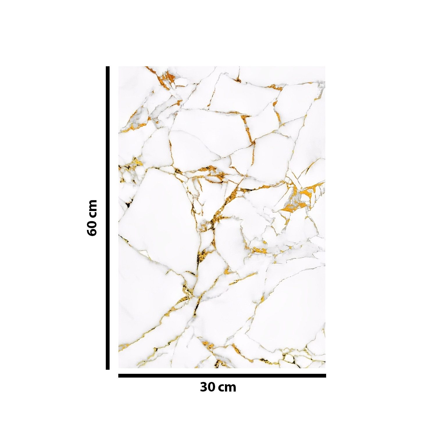 Jungengel Wandpaneel 10'er Set Marmor Weiß Gold Wandverkleidung Wandfliesen 30x60cm, 0,18 qm, (Set, 10-tlg., 10 Paneele pro Set – ausreichend für ca. 1,8 m² Wan – Bild 4 von 5