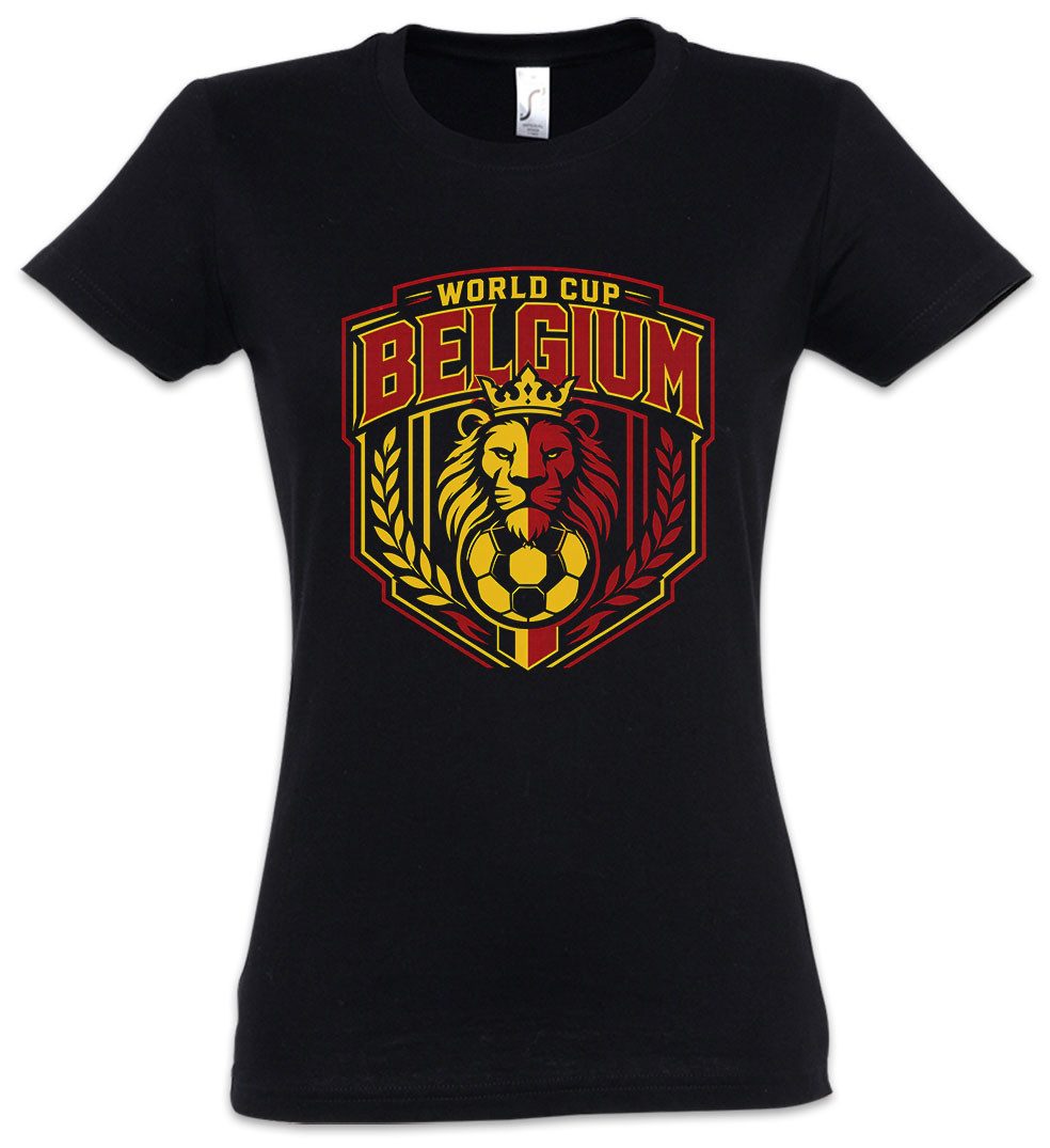 Urban Backwoods Print-Shirt Team Belgium 3 Damen T-Shirt Belgien WM Belgique Belgie Brüssel (1-tlg) Flandern Wallonie Fußball Soccer