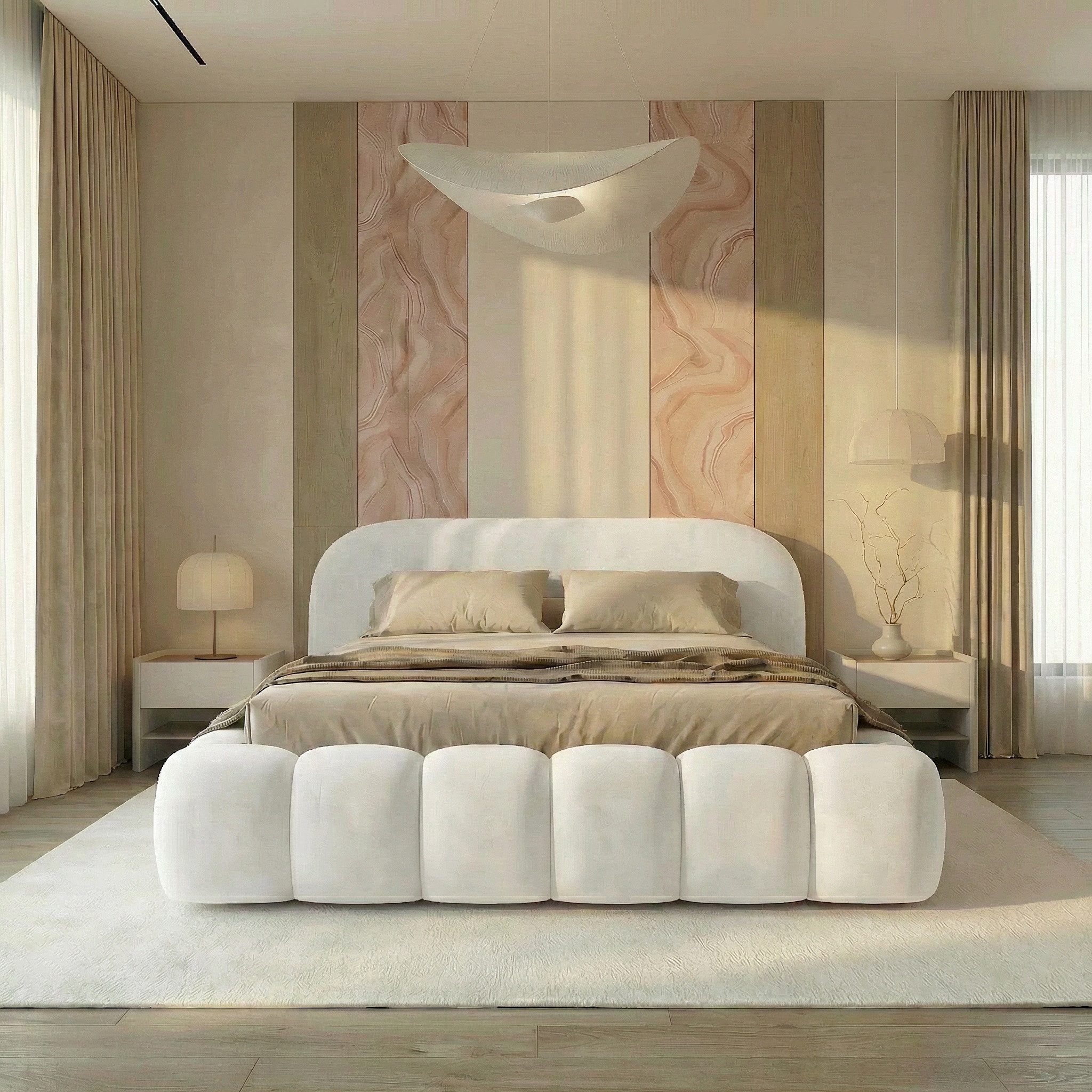 thematys Polsterbett mit Bettkasten, CLOUD 140x200 160x200 180x200 200x200cm (Kopfteil im Oversize-Look und Stauraum – weich, modern und pflegeleicht), Inklusive Lattenrost)