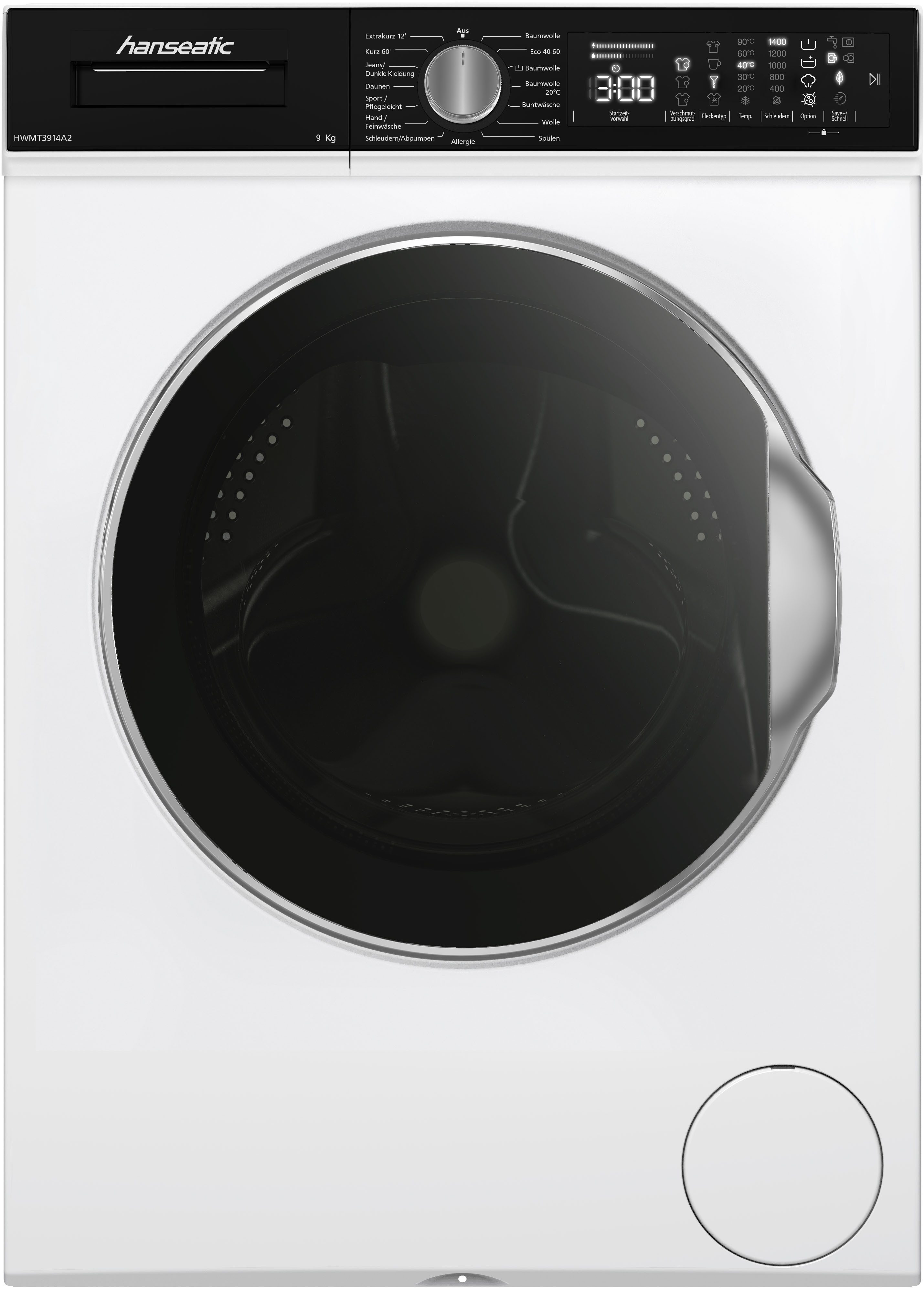 Hanseatic Waschmaschine HWMT3914A2, 9 kg, 1400 U/min