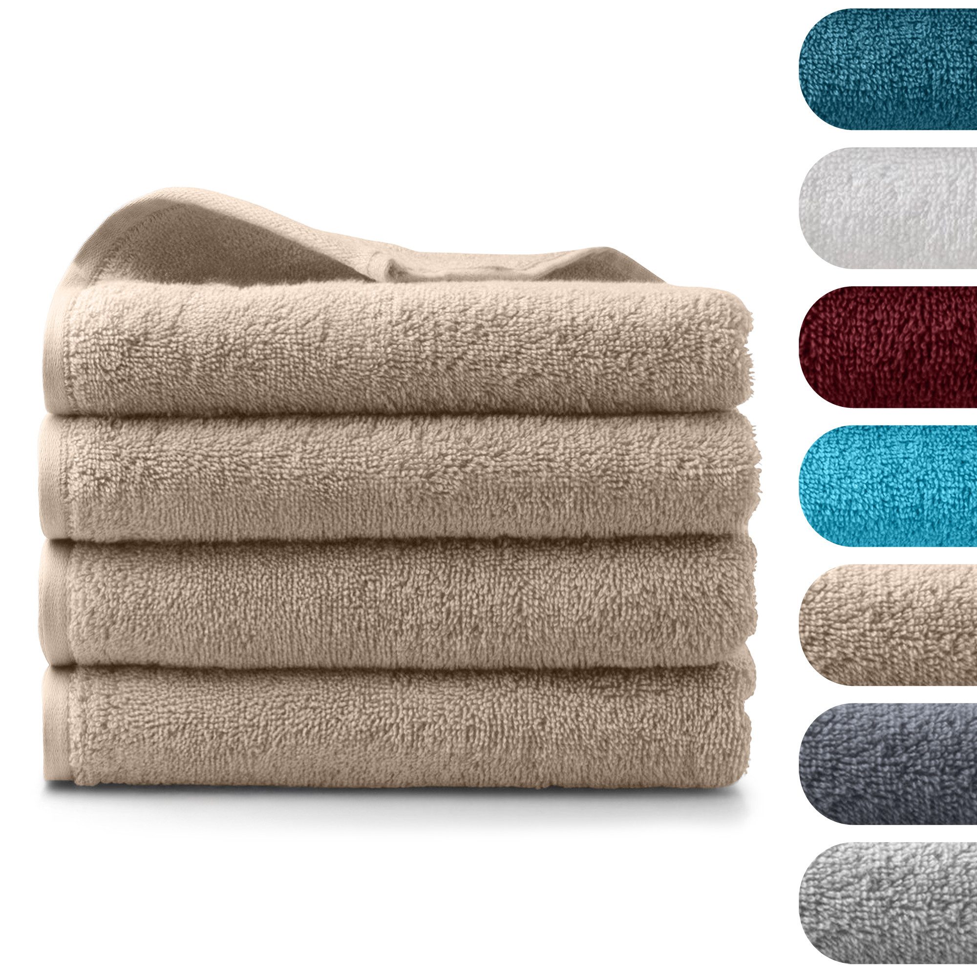 BARBONS Badetücher Duschtücher Set, Handtücher 4-tlg 70x140cm Badetuch, Han günstig online kaufen