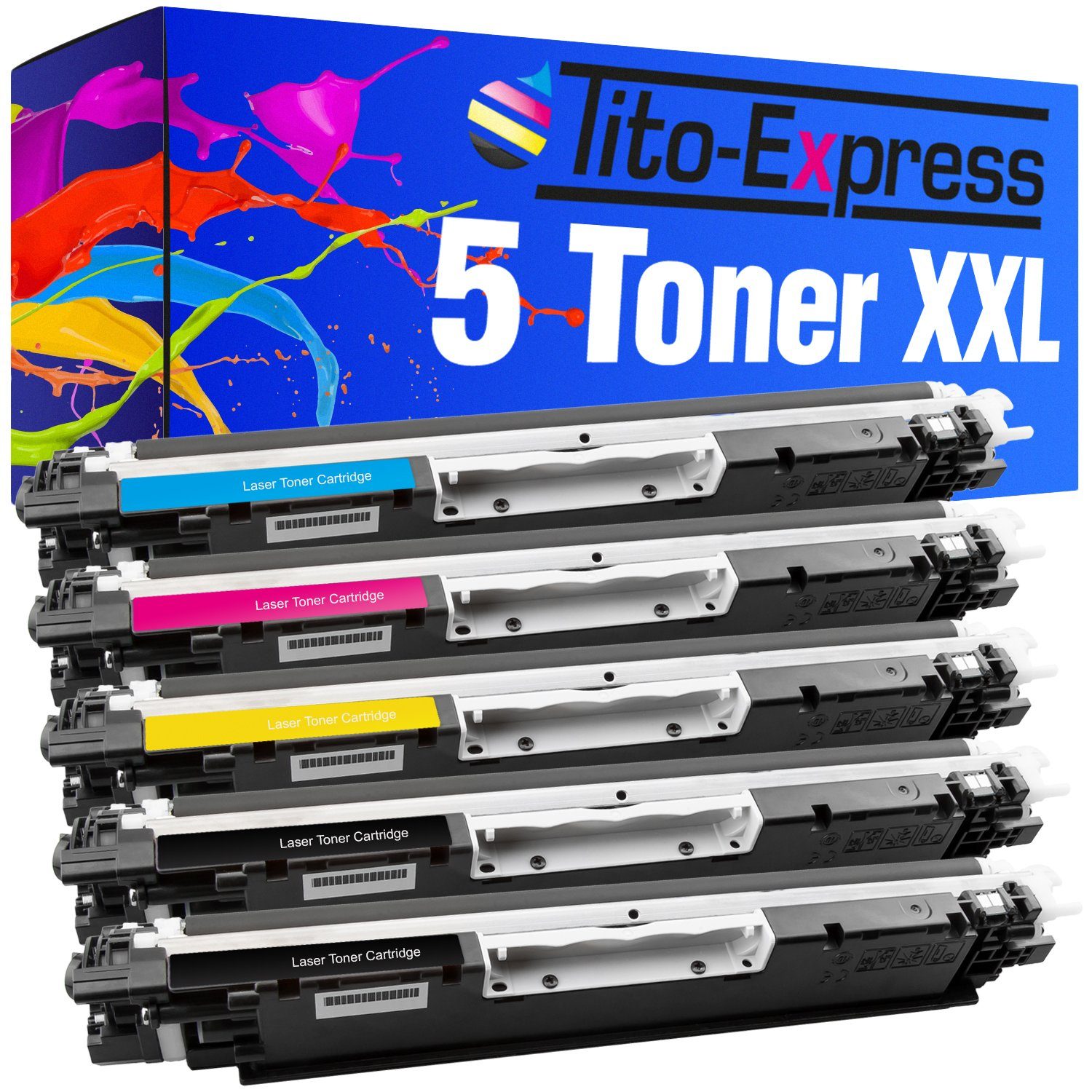 Tito-Express HP 1x Laserjet Pro ersetzt für CE312A Cyan, CP1025nw Tonerpatrone 100 Black, M Color Laserjet CE310A HP CE313A 275 Pro 126A, 2x M175 Color 5er Yellow), CE311A (Multipack, MFP Set Magenta, 1x 1x