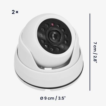 kwmobile 2x Dummy Kamera für Deckenunterbau - LED Licht - Dome Attrappe Überwachungskamera Attrappe (2-tlg)