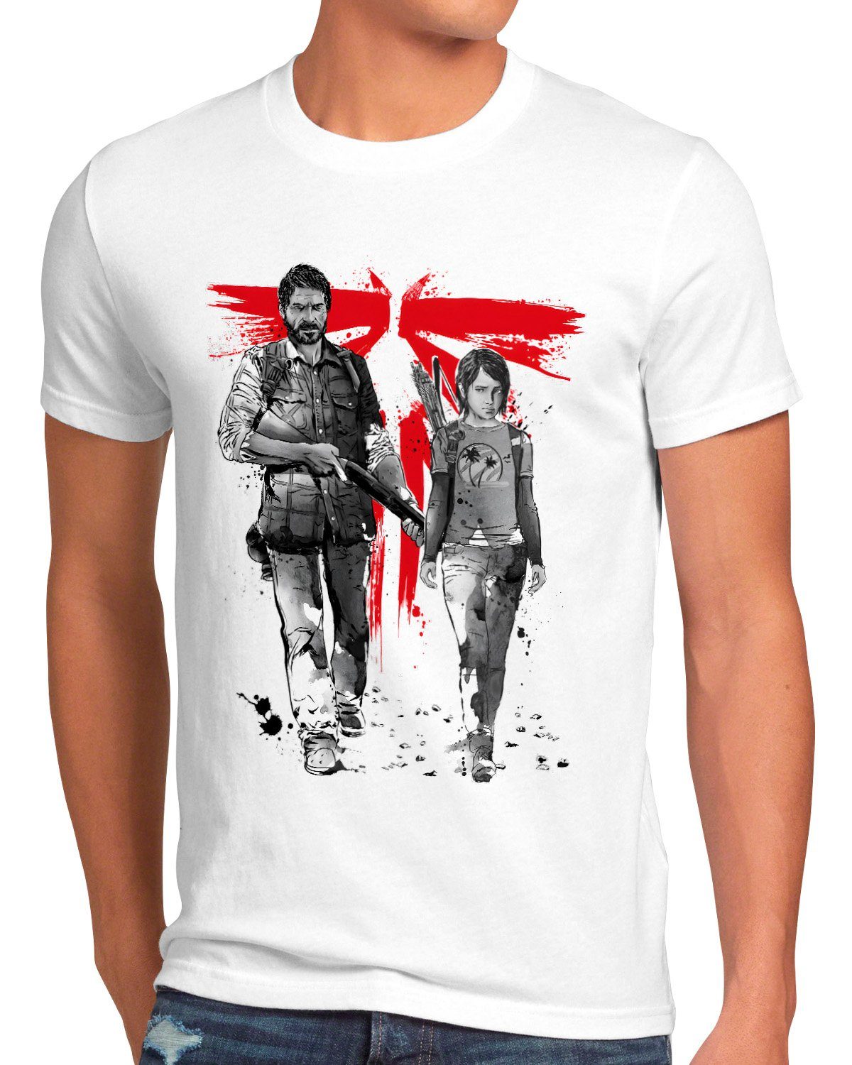 tv videospiel last ps4 of Survivors Herren T-Shirt style3 the Print-Shirt Lone ps5 us