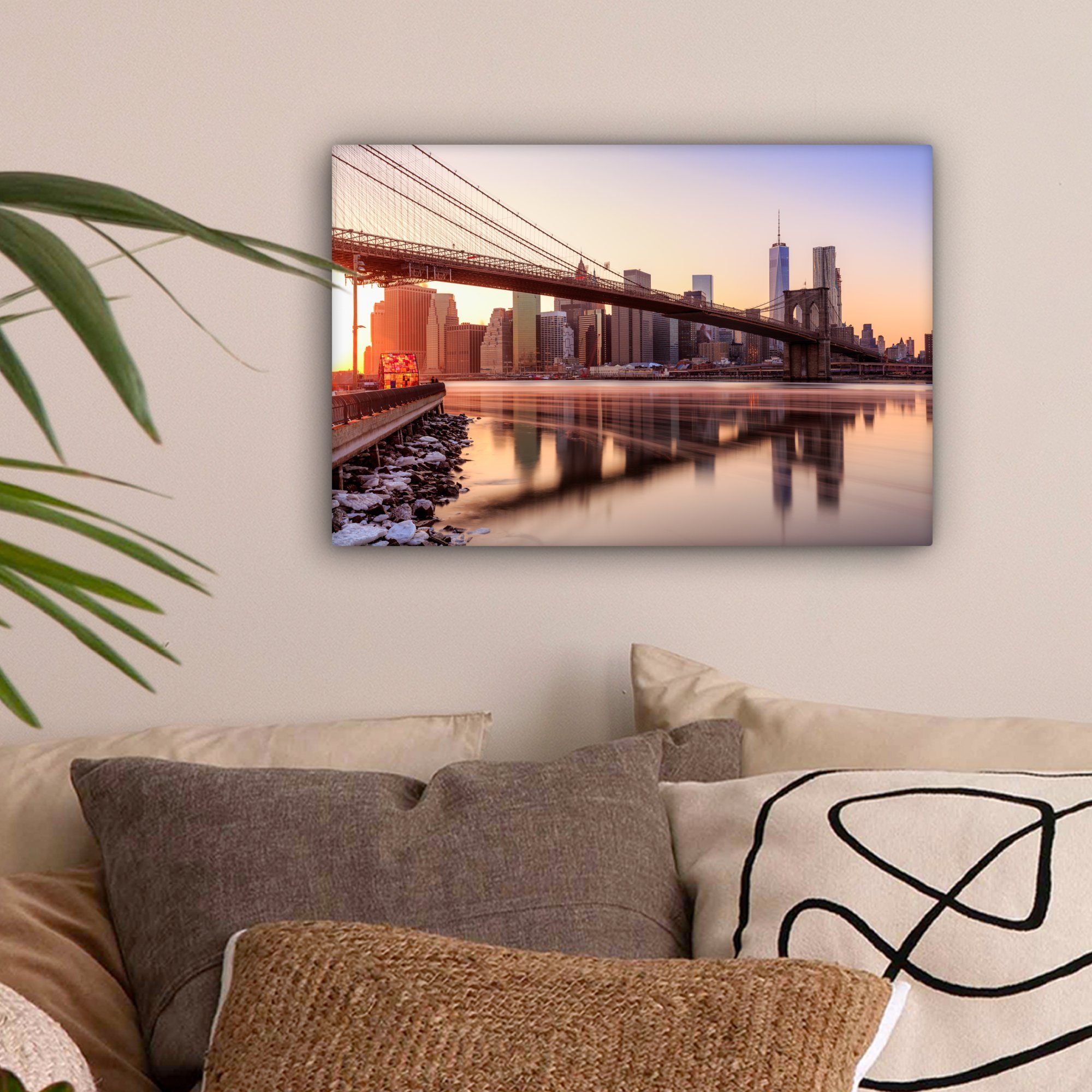 OneMillionCanvasses® Leinwandbild New York - Brooklyn - Brücke, Fotodruck ( günstig online kaufen