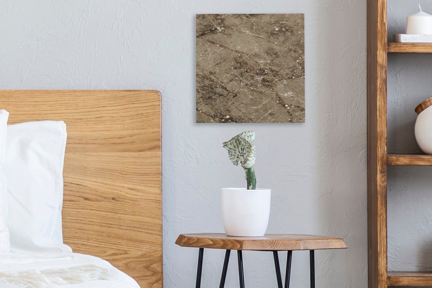 OneMillionCanvasses® Leinwandbild - Marmor Leinwand (1 Glitter, St), für Braun bunt Wohnzimmer Bilder - Schlafzimmer