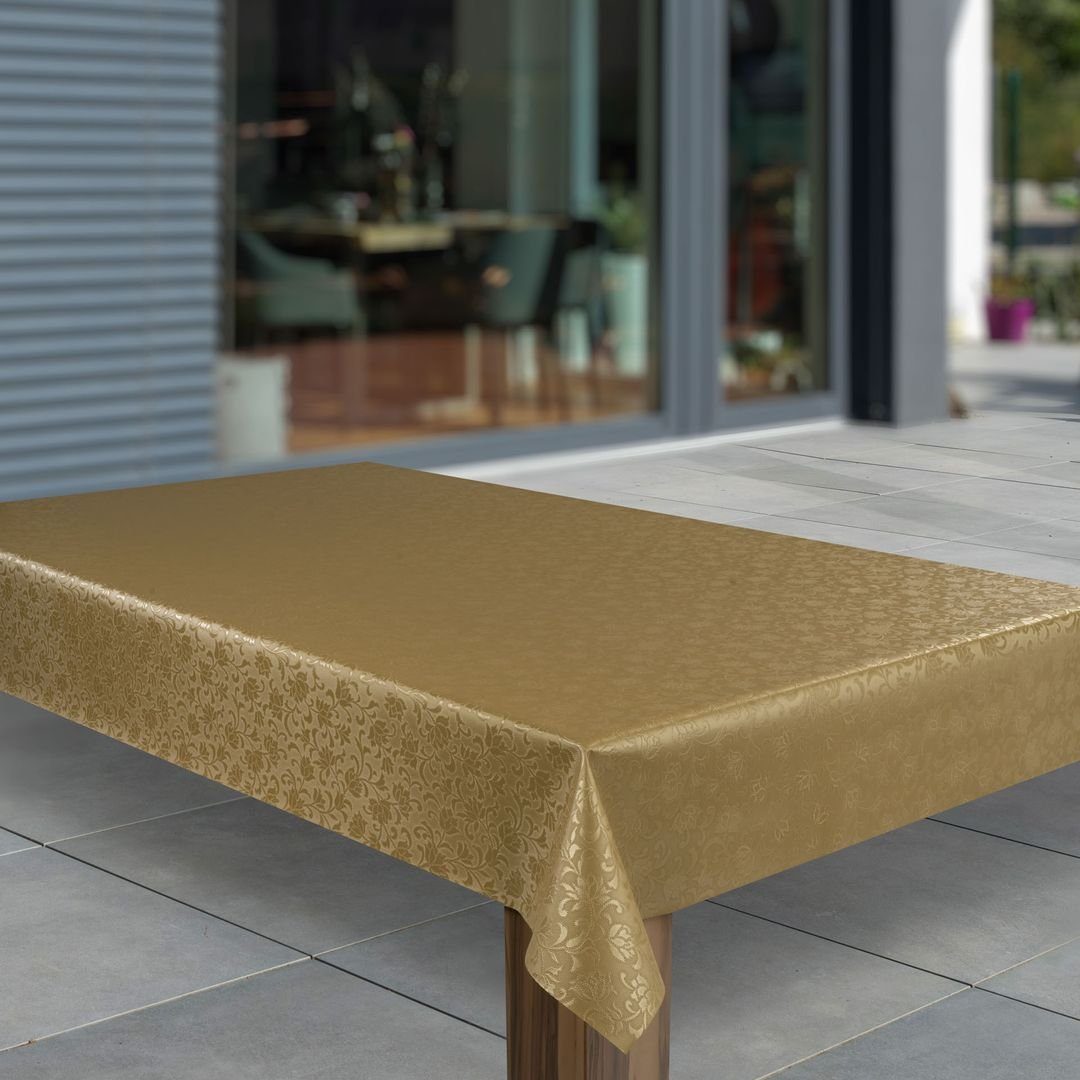 laro Tischdecke Wachstuch-Tischdecken Abwaschbar Gold geprägt günstig online kaufen