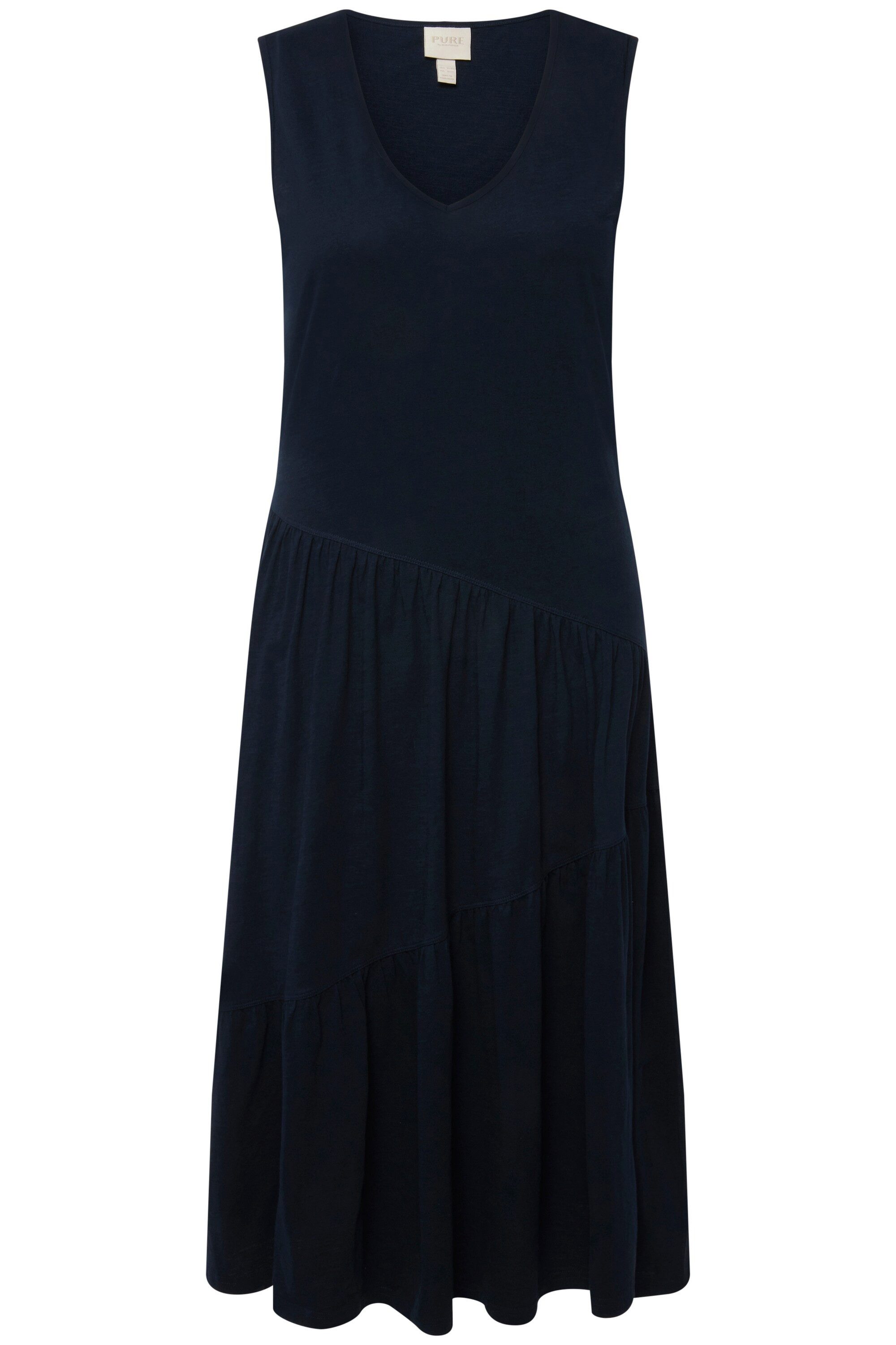 Ulla Popken Midikleid Midikleid A-Linie V-Ausschnitt günstig online kaufen