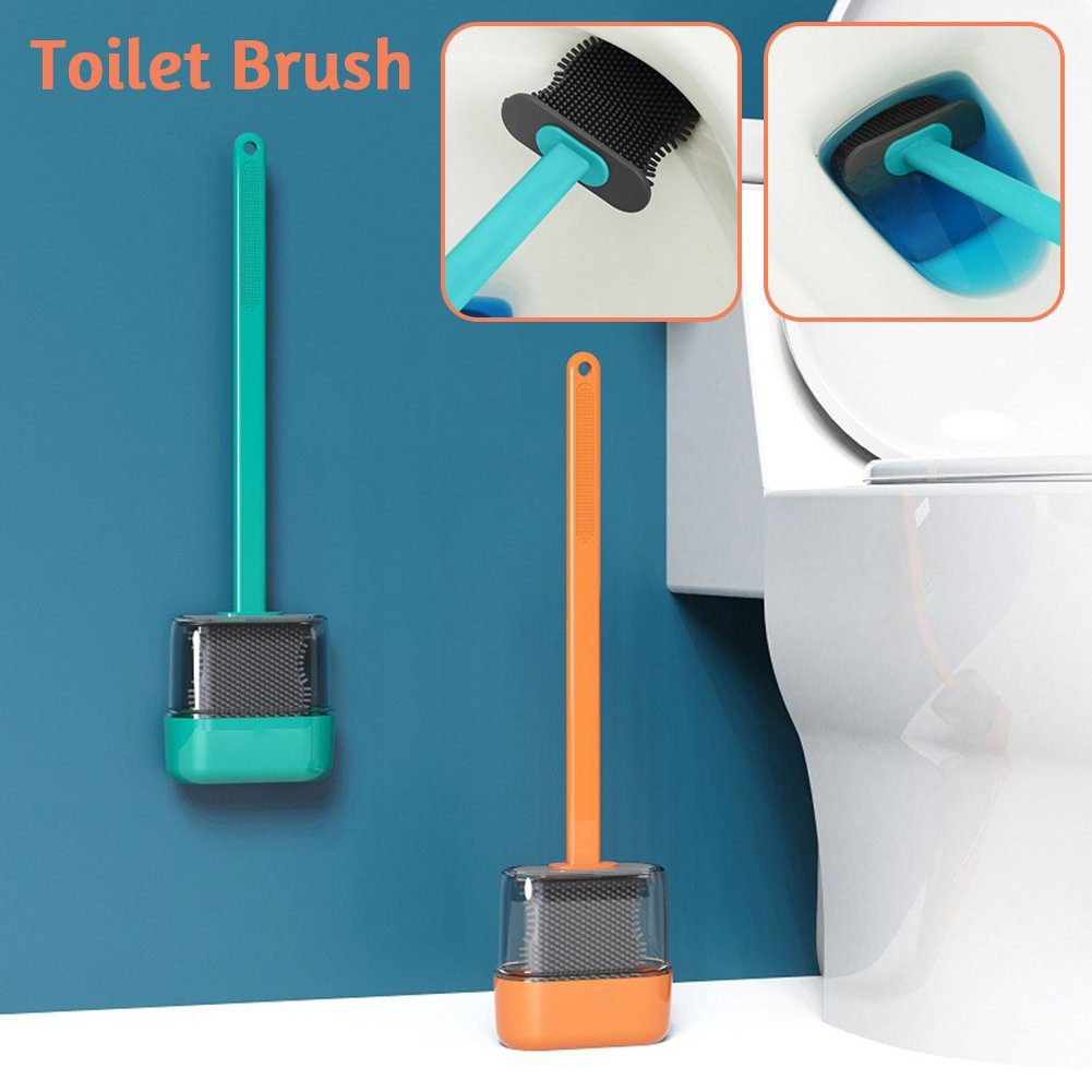 blue WC-Reinigungsbürste Mit Stanzfreier Halter, Silikon-Toilettenbürste Blusmart Weiche