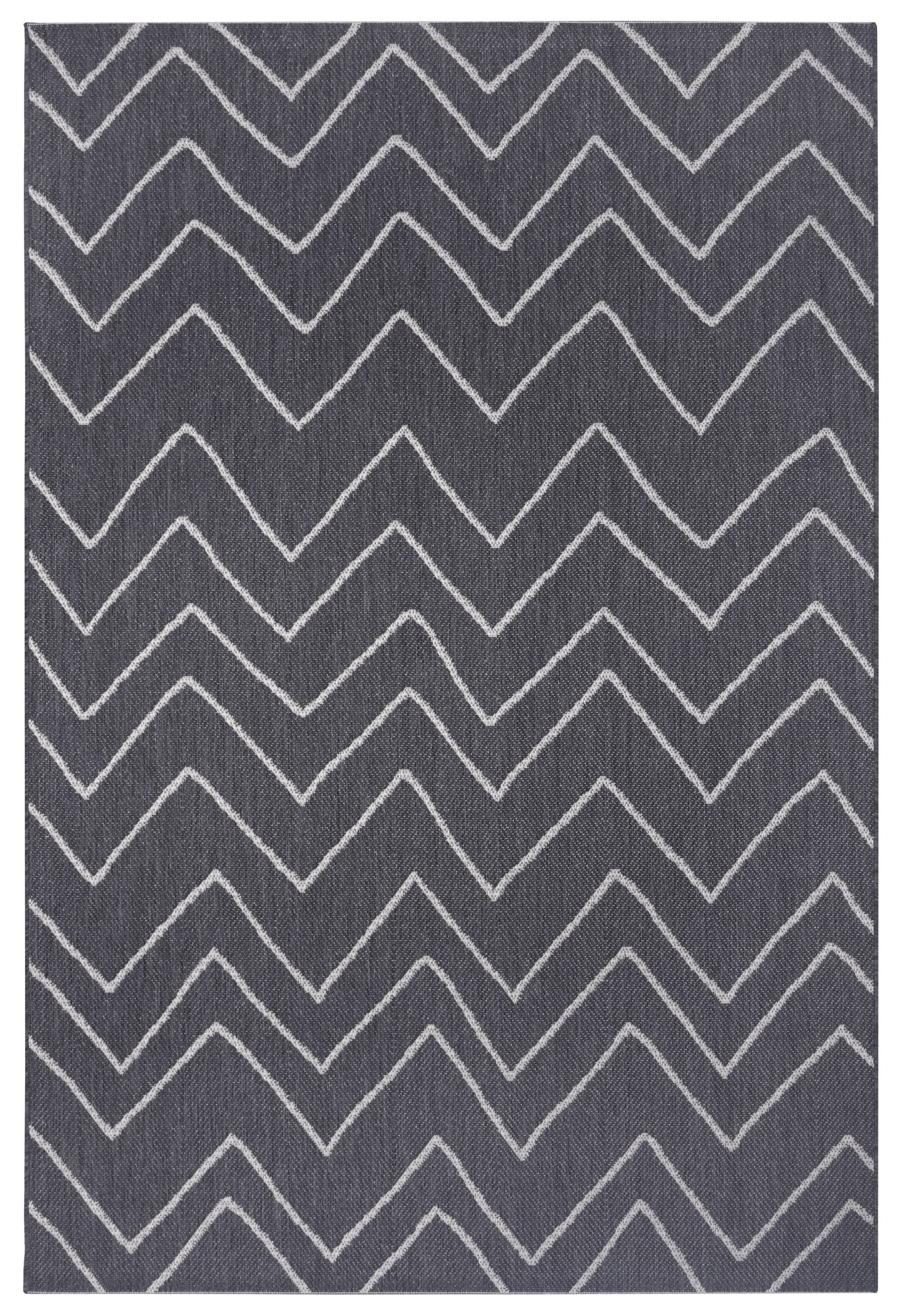 Outdoorteppich GRIMBERGEN, GMD Living, rechteckig, Höhe: 3 mm, Flachgewebe-Teppich, 120 x 170 cm grey silver
