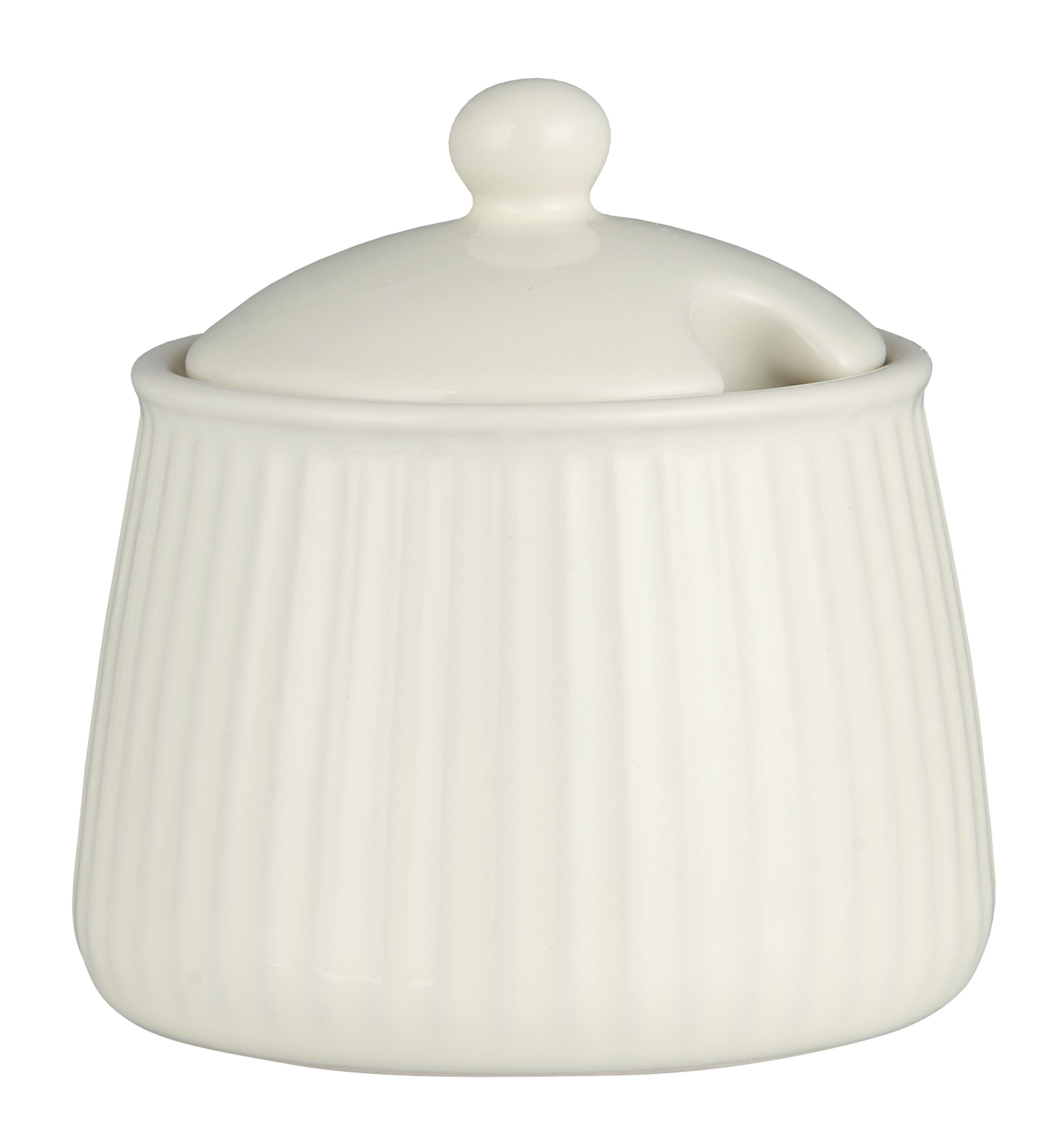 Ib Laursen Milch- und Zuckerset Ib Laursen - Zuckerdose Zuckerschale Mynte Rillen Keramik 2028 Farbe: