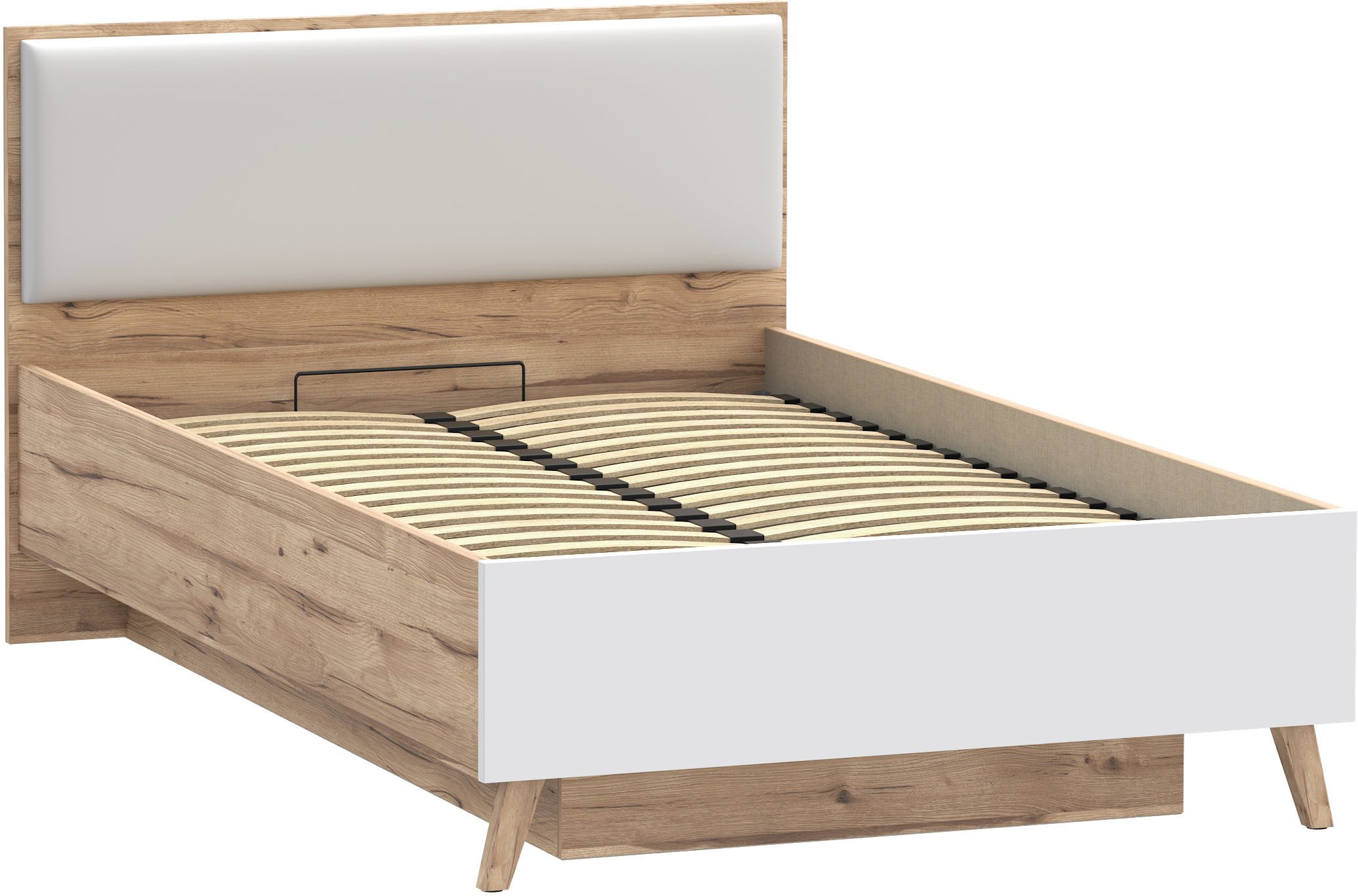 FORTE Stauraumbett Vankka viel Stauraum, skandinavisches Design, Made in Europe, aufklappbarer Lattenrost, weitere Produkte zur Serie erhältlich – Bild 5 von 5