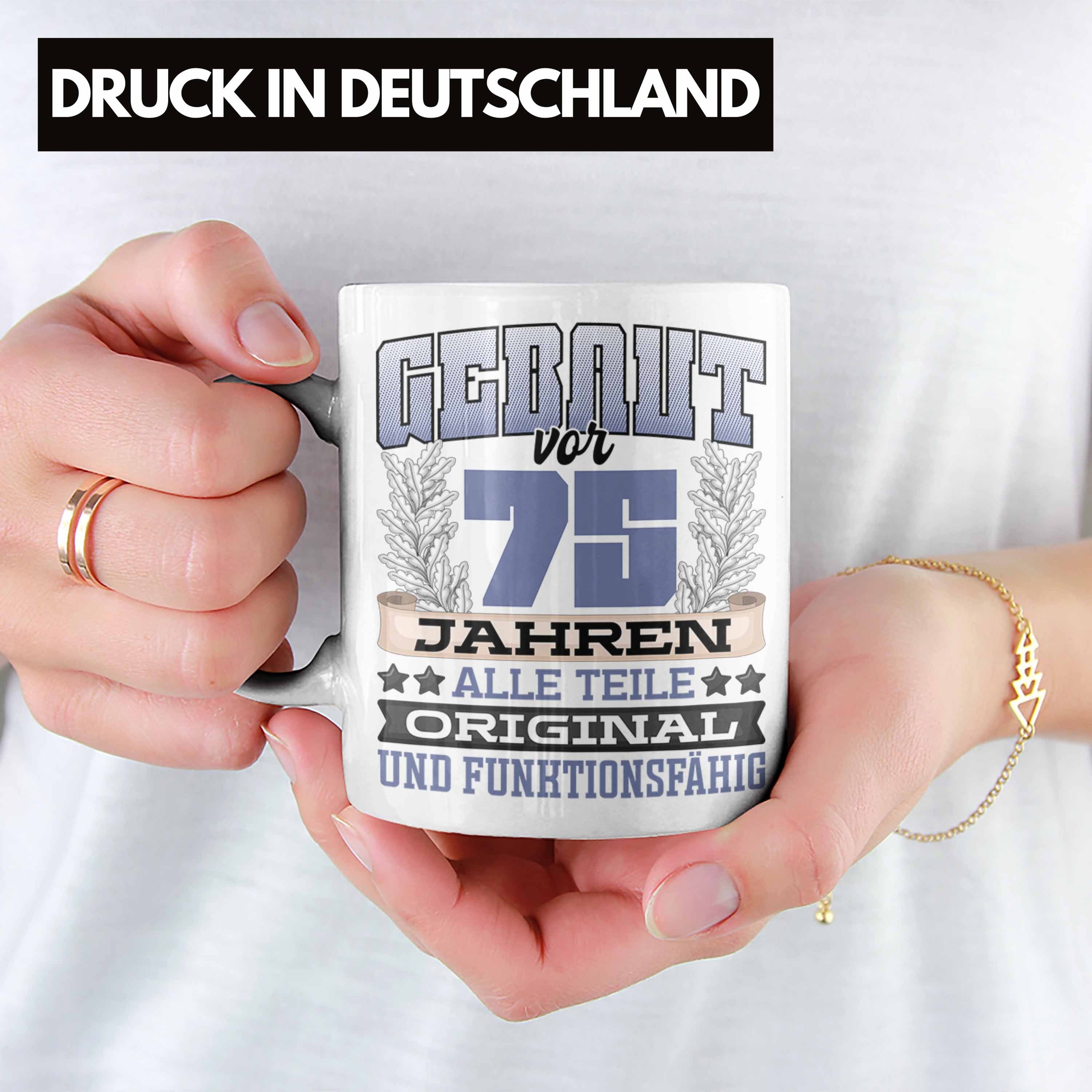 Trendation Tasse Vor Jahr Tasse Geburtstag Frauen Geschenk Weiss Spruch 75 Männer 75er Gebaut