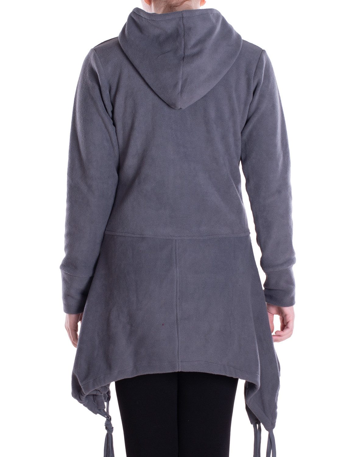 Vishes Kapuzenfleecejacke Damen Fleece Kapuzenjacke lang Elfen Zipfel-Jacke Übergangsjacke Hippie, Hoodie Style, Alternative Bekleidung