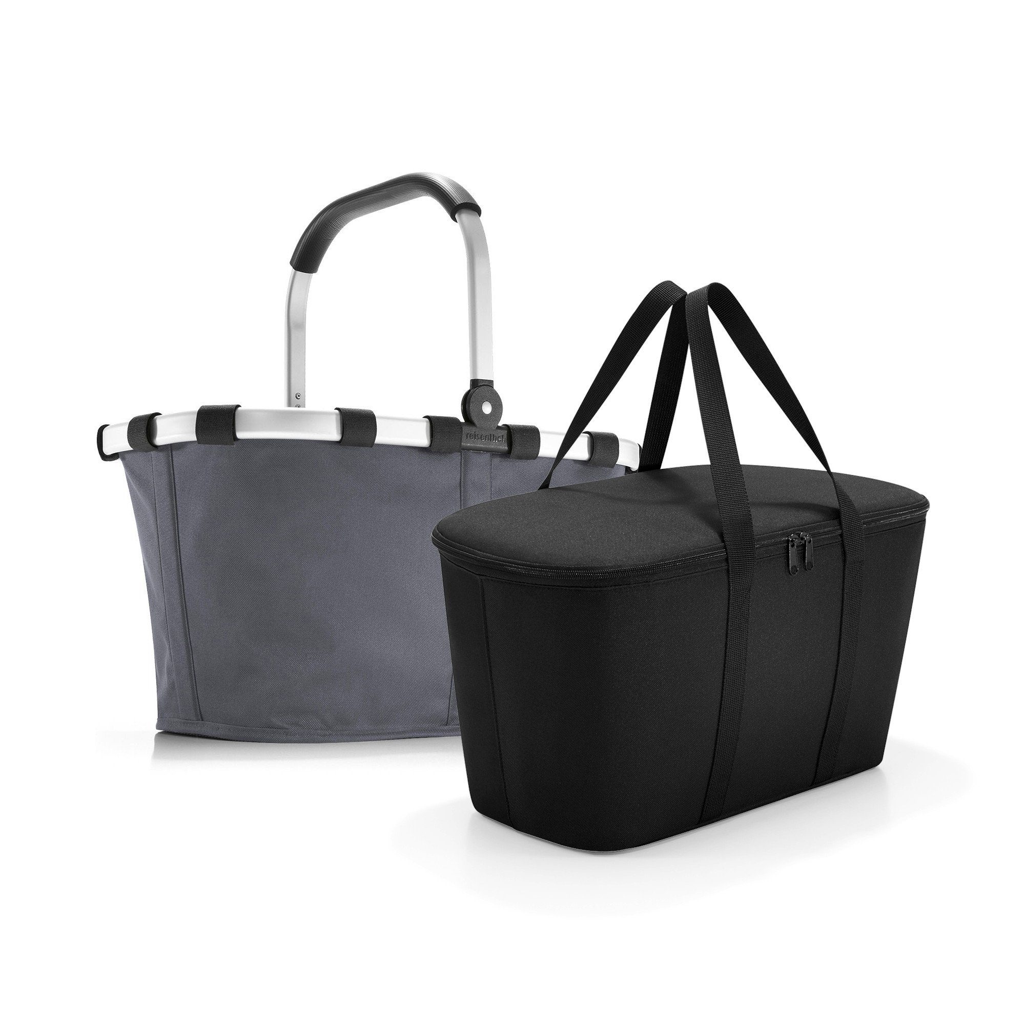 Thermotasche REISENTHEL® aus frame Einkaufskorb coolerbag, Picknick Einkaufskorb black carrybag und Isotasche Set signature
