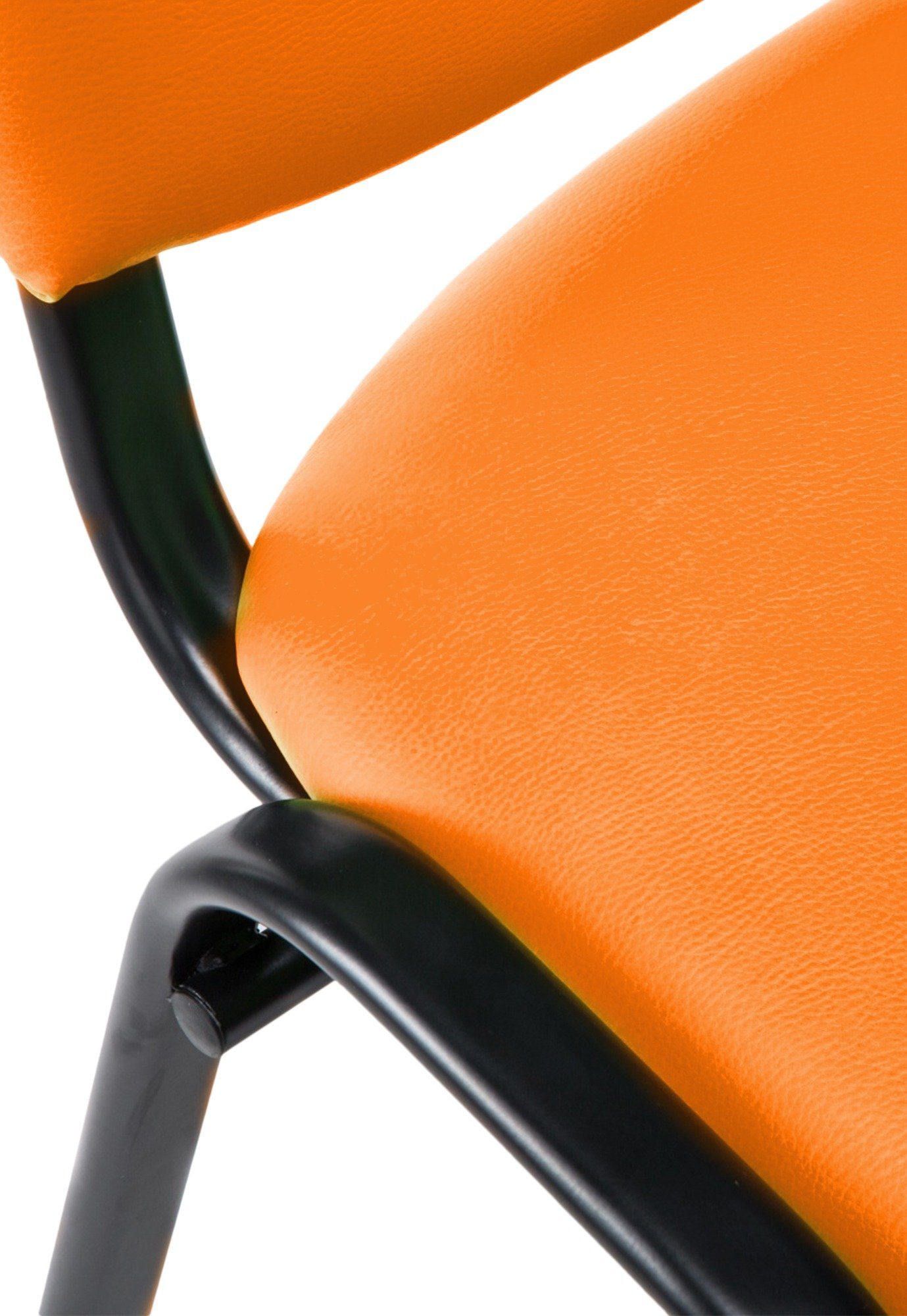 Ken, Besucherstuhl CLP orange Kunstleder-Bezug stapelbares Metallgestell,