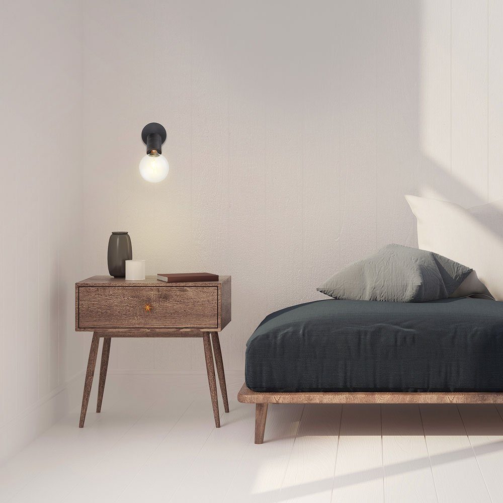 GLOBO LIGHTING Wandleuchte, Leuchtmittel nicht inklusive, Wandlampe Innen mit Schalter Wandspot schwarz schwenkbare