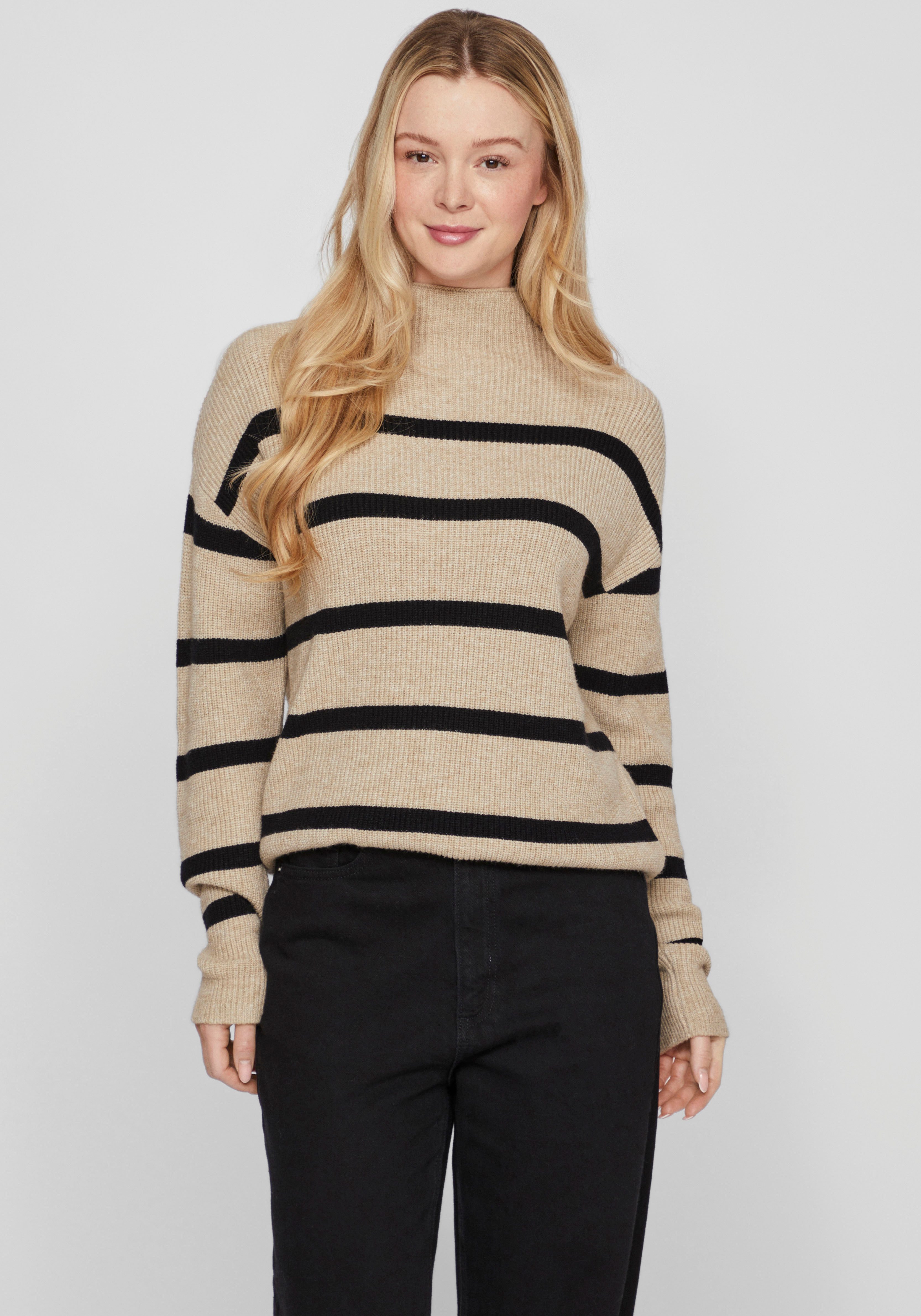 Vila Stehkragenpullover VIRIL MOCKNECK L/S KNIT RIB TOP 2- NOOS