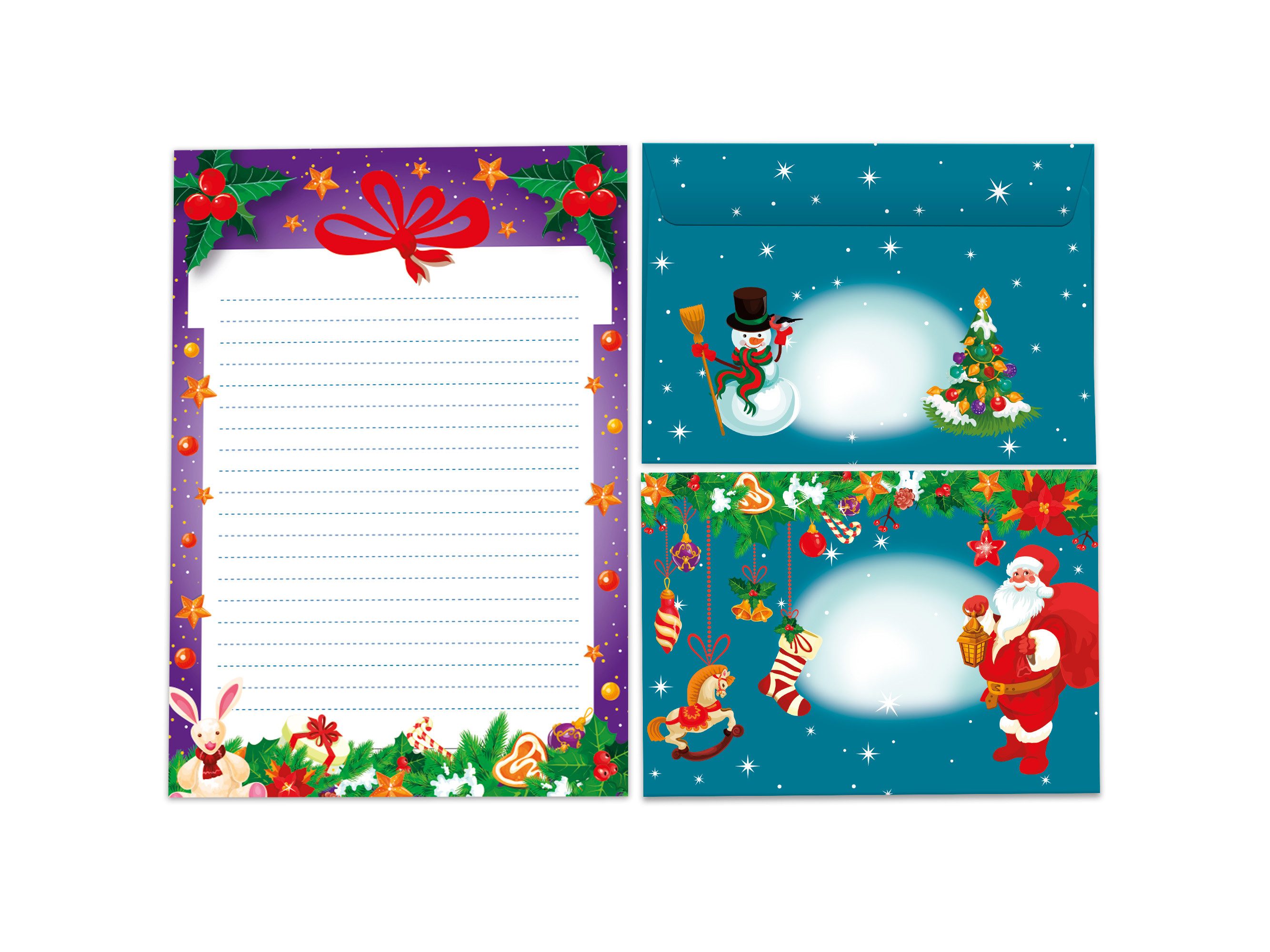 LIMONIA Канцелярские товары Set Kinder Briefblock A5 mit Umschlägen Notizblock Weihnachten, Weihnachtsbriefpapier, Weihnachtsgrüße, Geschenk Idee