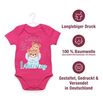 Shirtracer Shirtbody Alles Liebe zum 1. Vatertag - Papa Bär und Baby Bär - grau Geschenk Vatertag Baby