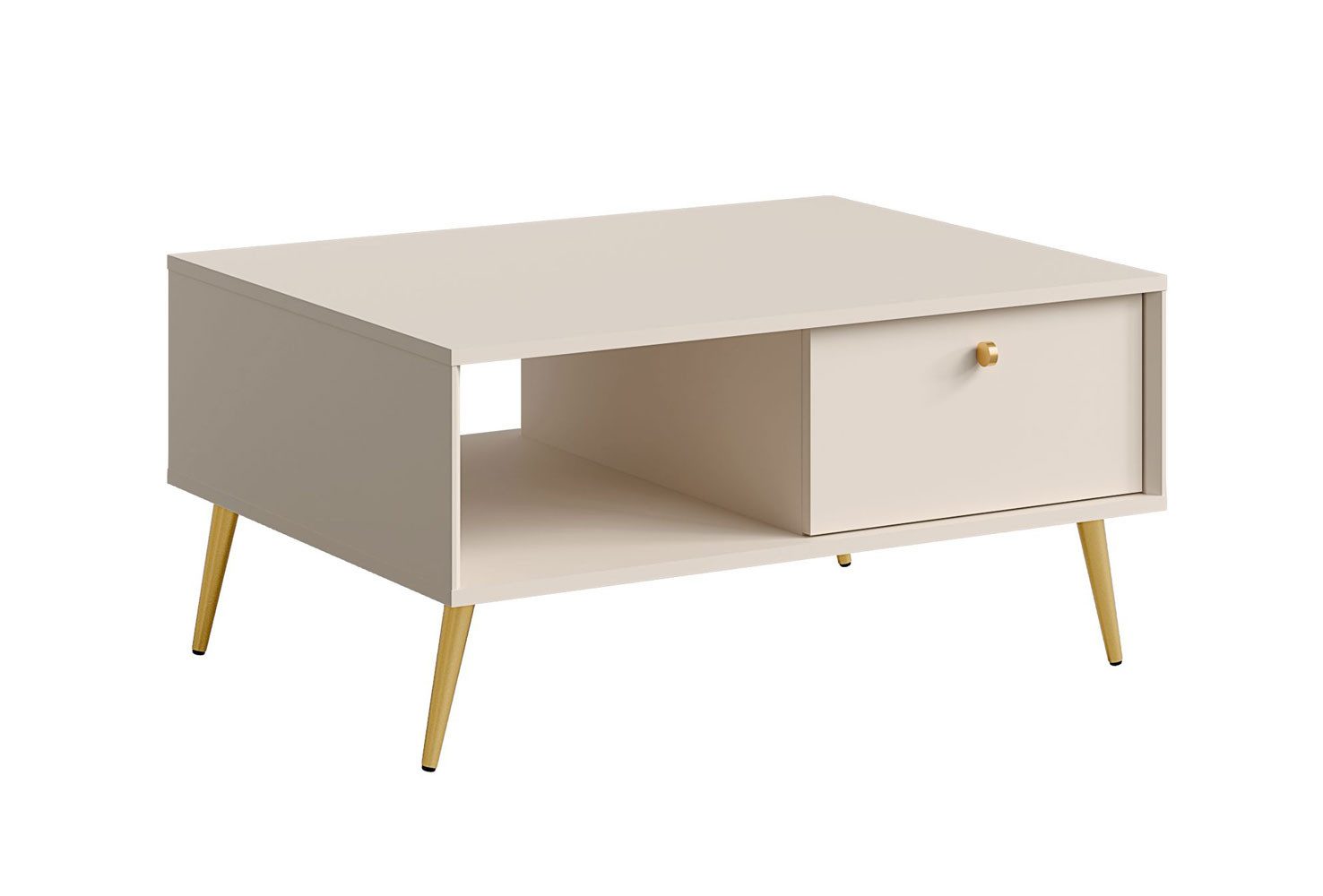 Feldmann-Wohnen Couchtisch Rose (1-türig, mit Ablagefläche, 1-St., moderne Optik, 1-türig), 87x66x43cm 1-türig sandbeige